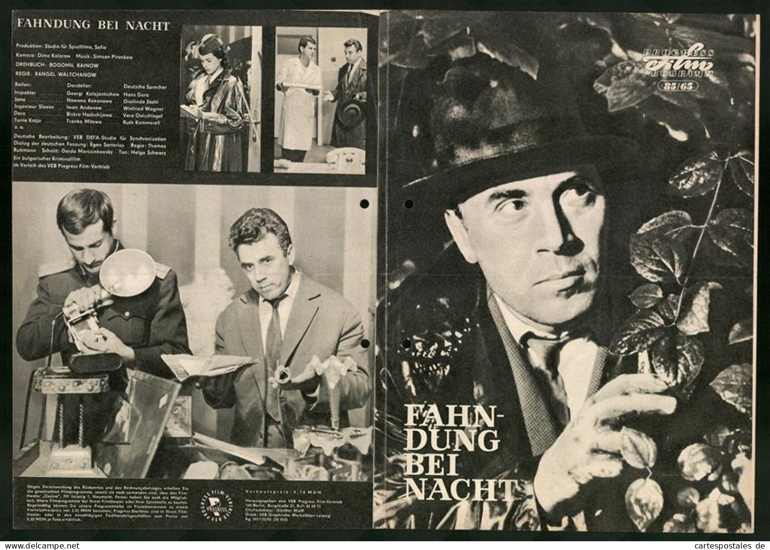 Filmprogramm PFP Nr. 85 /65, Fahndung Bei Nacht, G. Kalojantschew, N. Kokanowa, Regie: Rangel Waltchanow  - Revistas