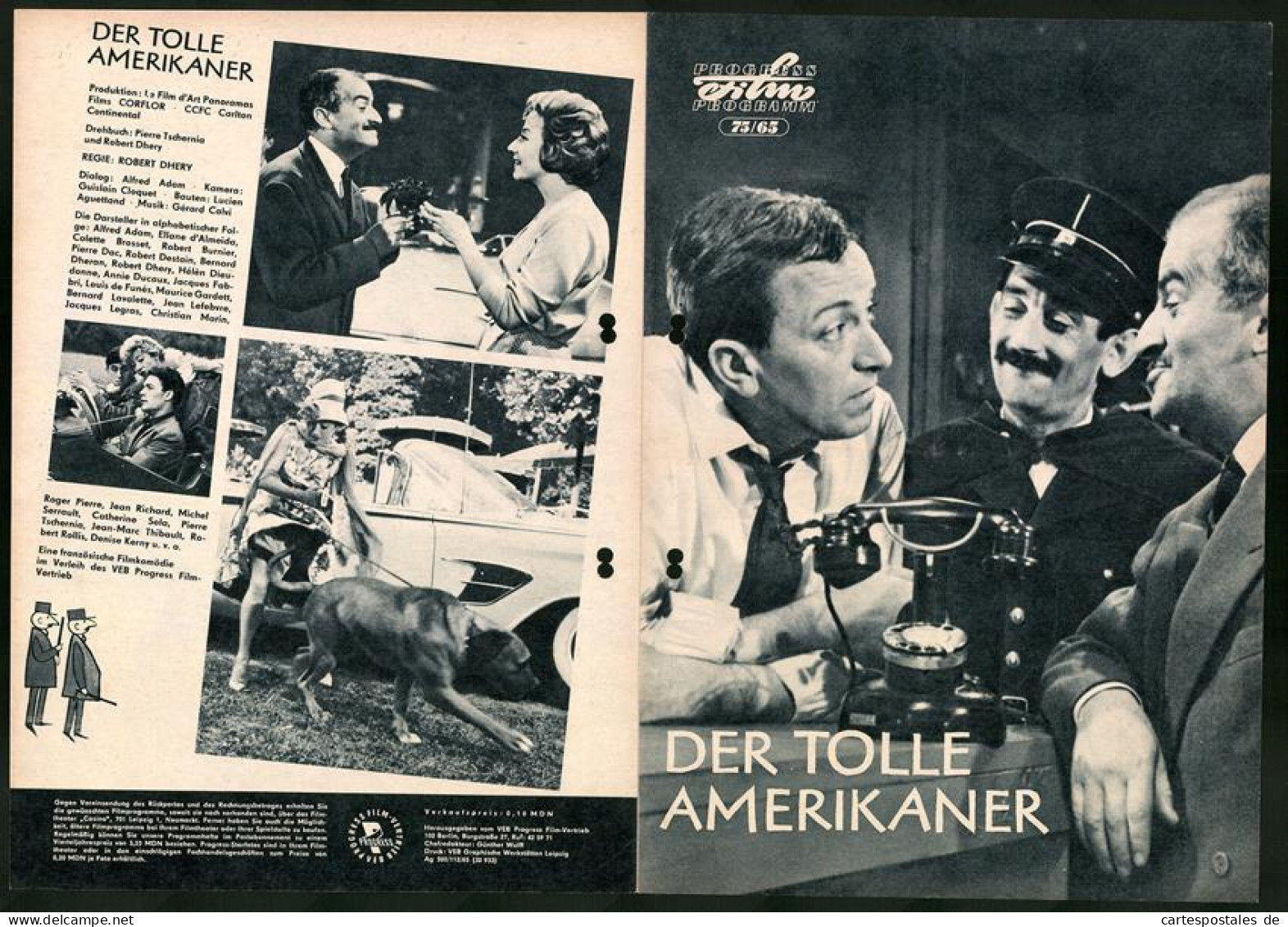 Filmprogramm PFP Nr. 75 /65, Der Tolle Amerikaner, Alfred Adam, Ellane D`Almeida, Regie: Robert Dhery  - Magazines
