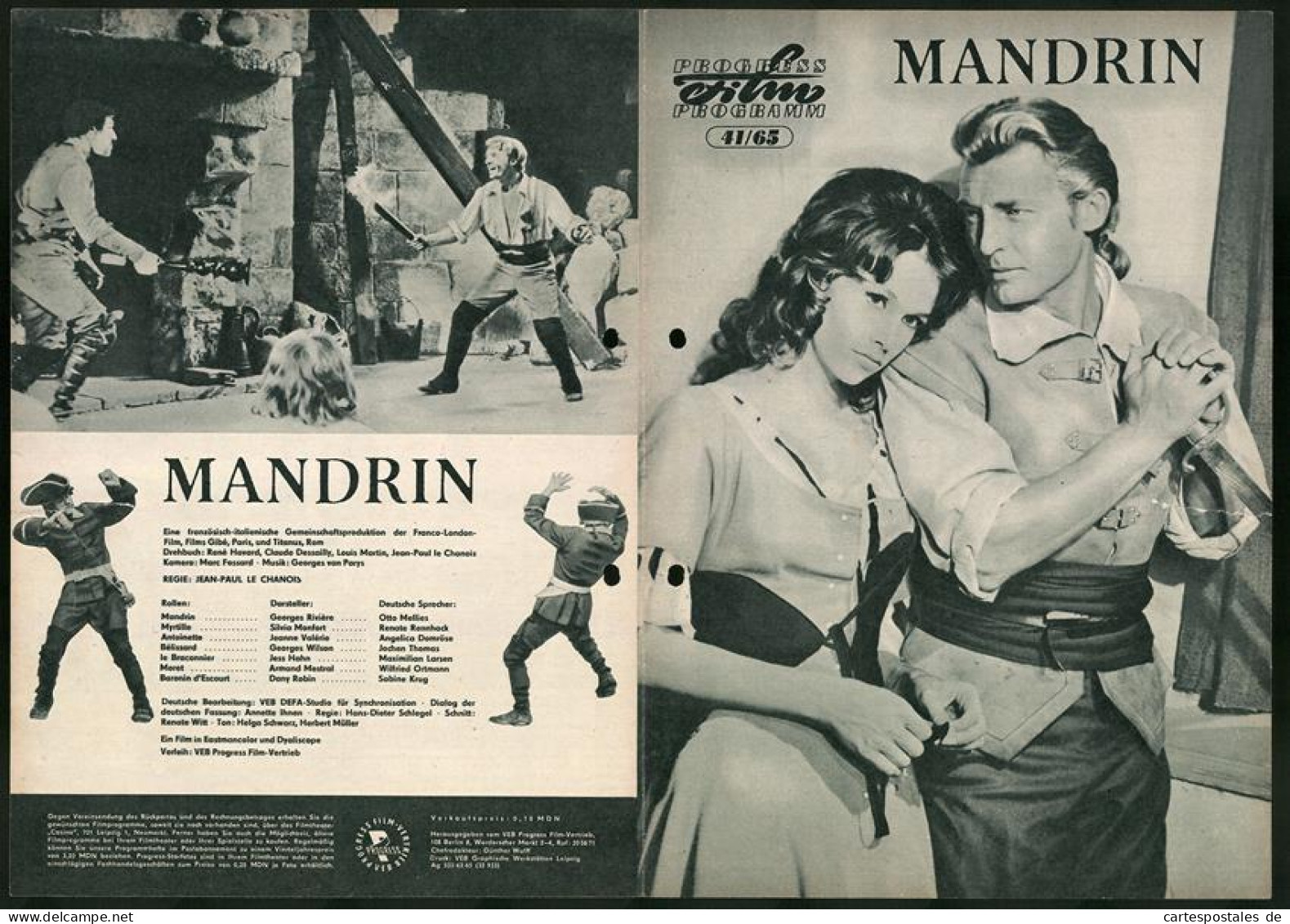 Filmprogramm PFP Nr. 41 /65, Mandrin, Georges Rivière, Silvia Monfort, Regie: Jean-Paul Le Chanois  - Zeitschriften