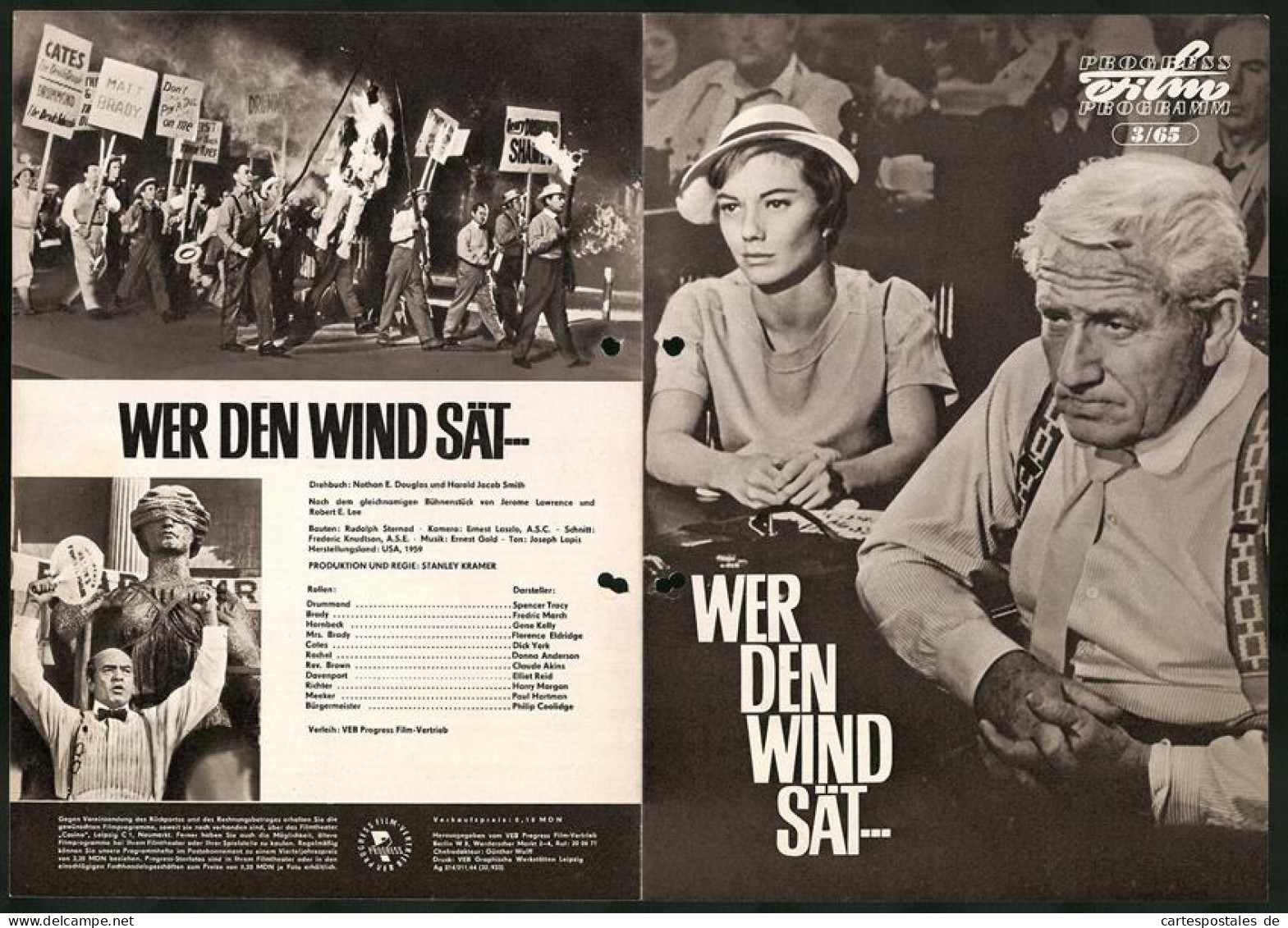 Filmprogramm PFP Nr. 3 /65, Wer Den Wind Sät..., Spencer Tracy, Fredric March, Regie: Stanley Kramer  - Magazines