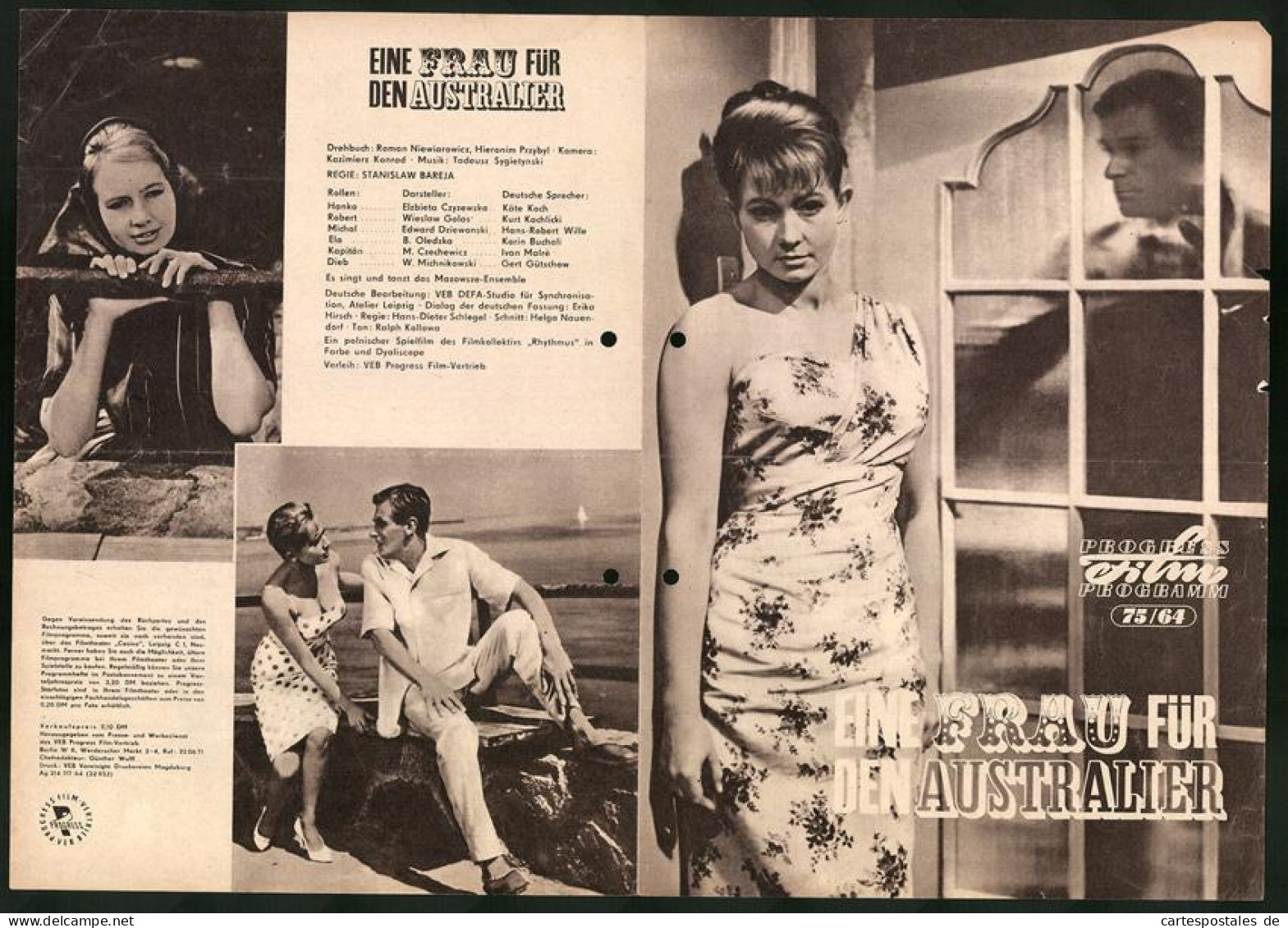 Filmprogramm PFP Nr. 75 /64, Eine Frau Für Den Australier, Elzbieta Czyzewska, Wieslaw Golas, Regie: Stanislaw Bareja  - Magazines