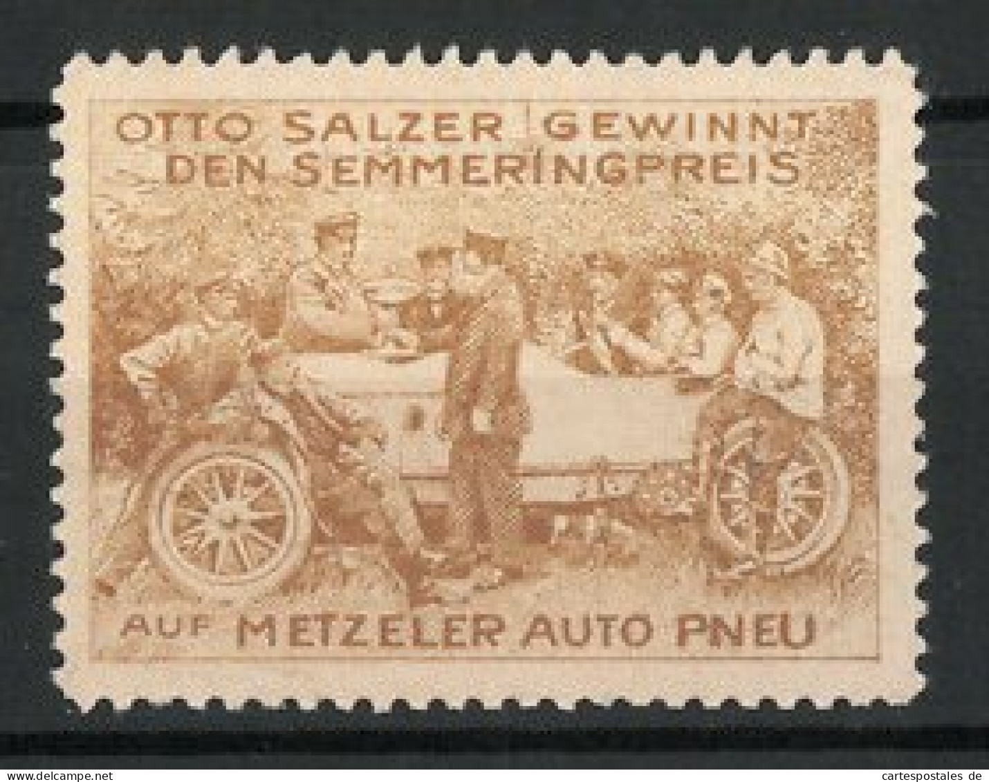 Reklamemarke Otto Salzer Gewinnt Den Semmeringpreis Auf Metzeler Auto Pneu-Reifen  - Vignetten (Erinnophilie)