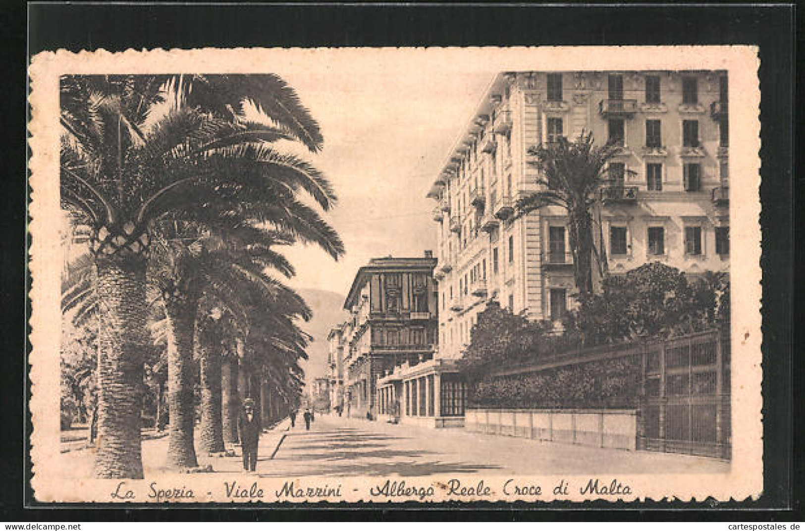 Cartolina La Spezia, Viale Mazzini, Albergo Reale Croce Di Malta  - La Spezia