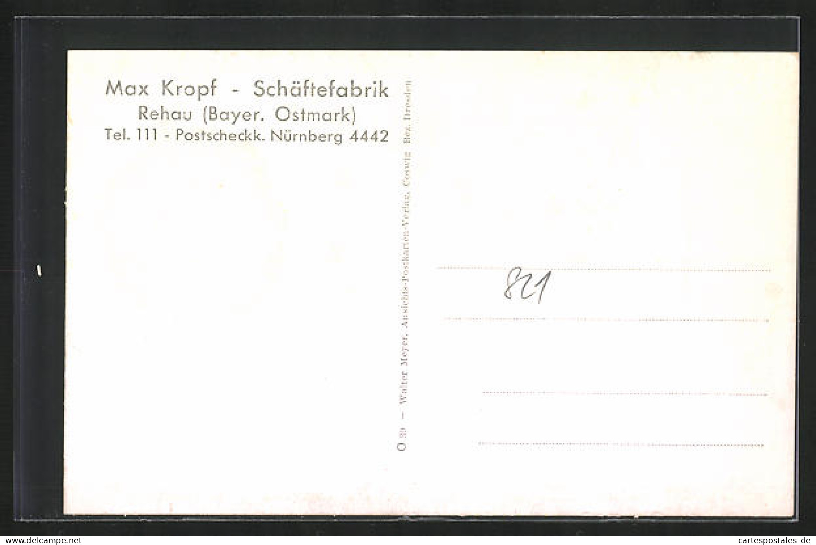 AK Rehau /Bayer. Ostmark, Max Kropf Schäfte-Fabrik, Wohnhaus  - Rehau