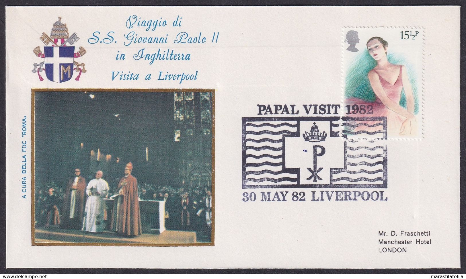 Vatican Great Britain 1982, Pope Paul John II Visit - Liverpool, Special Cover - Autres & Non Classés