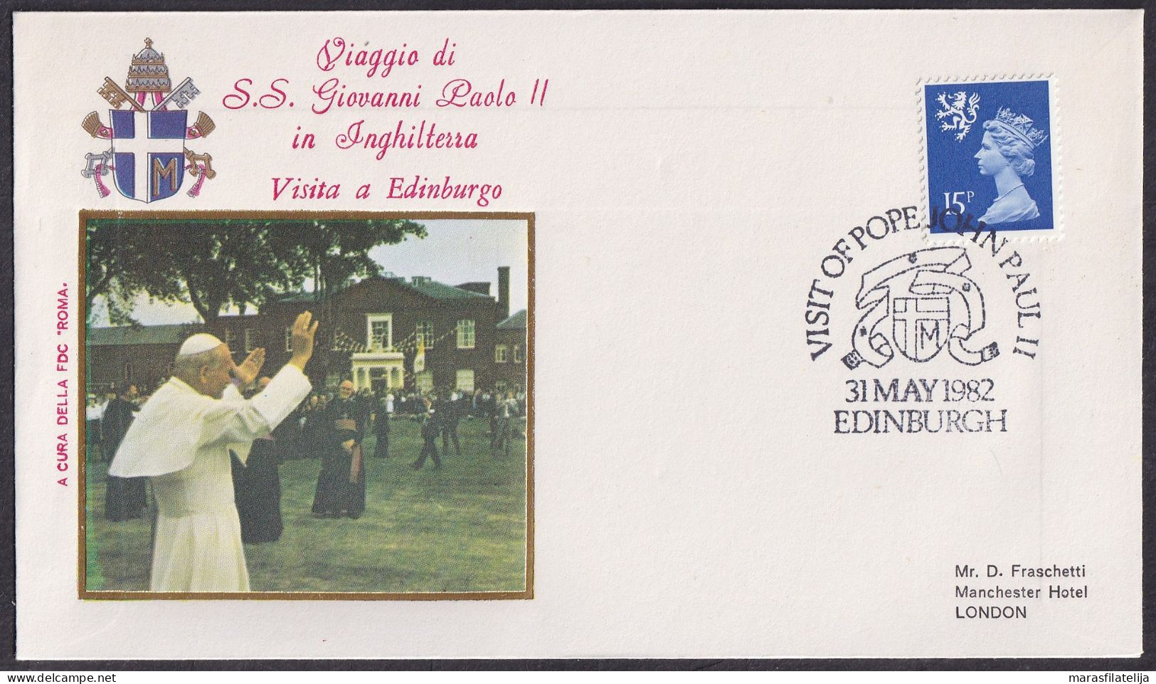 Vatican Great Britain 1982, Pope Paul John II Visit - Edinburgh, Special Cover - Other & Unclassified