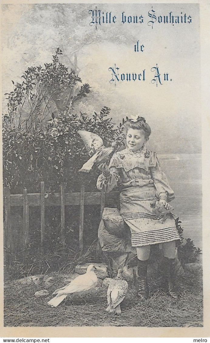 CARTE POSTALE ANCIENNE CIRCULEE DE 1904. / MILLE BONS SOUHAITS DE NOUVEL - New Year