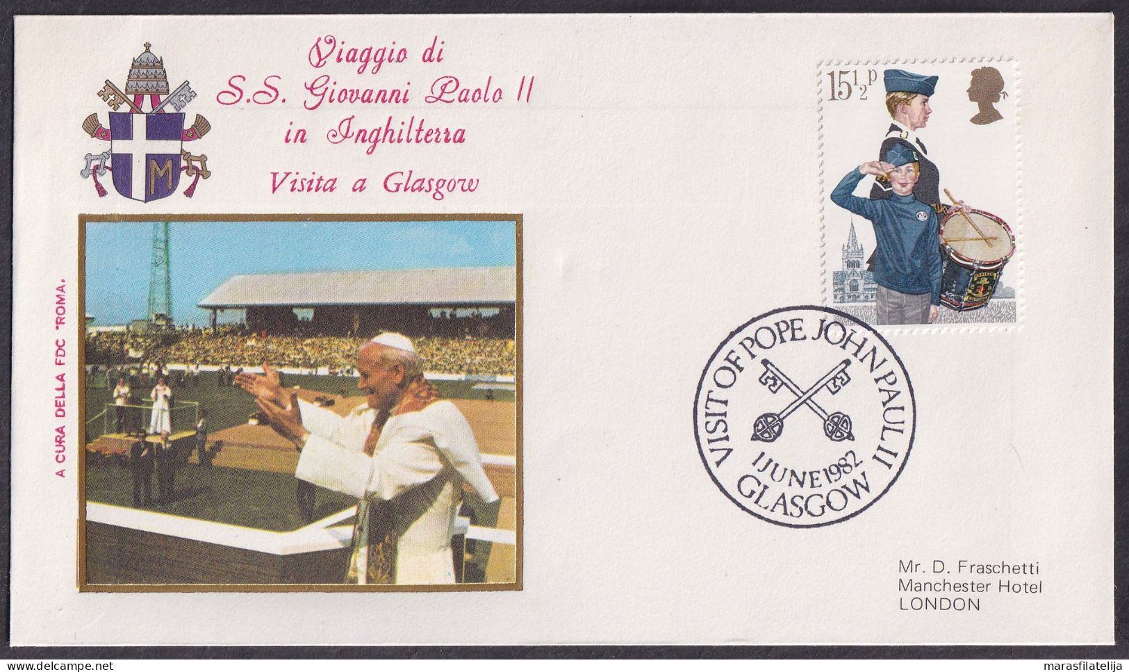 Vatican Great Britain 1982, Pope Paul John II Visit - Glasgow, Special Cover - Sonstige & Ohne Zuordnung