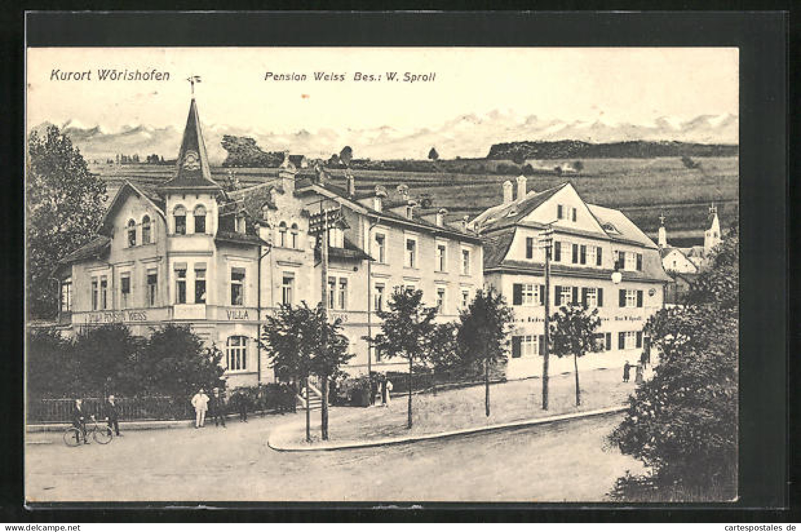 AK Wörishofen, Hotel-Pension Weiss Bes. W. Sproll  - Bad Woerishofen