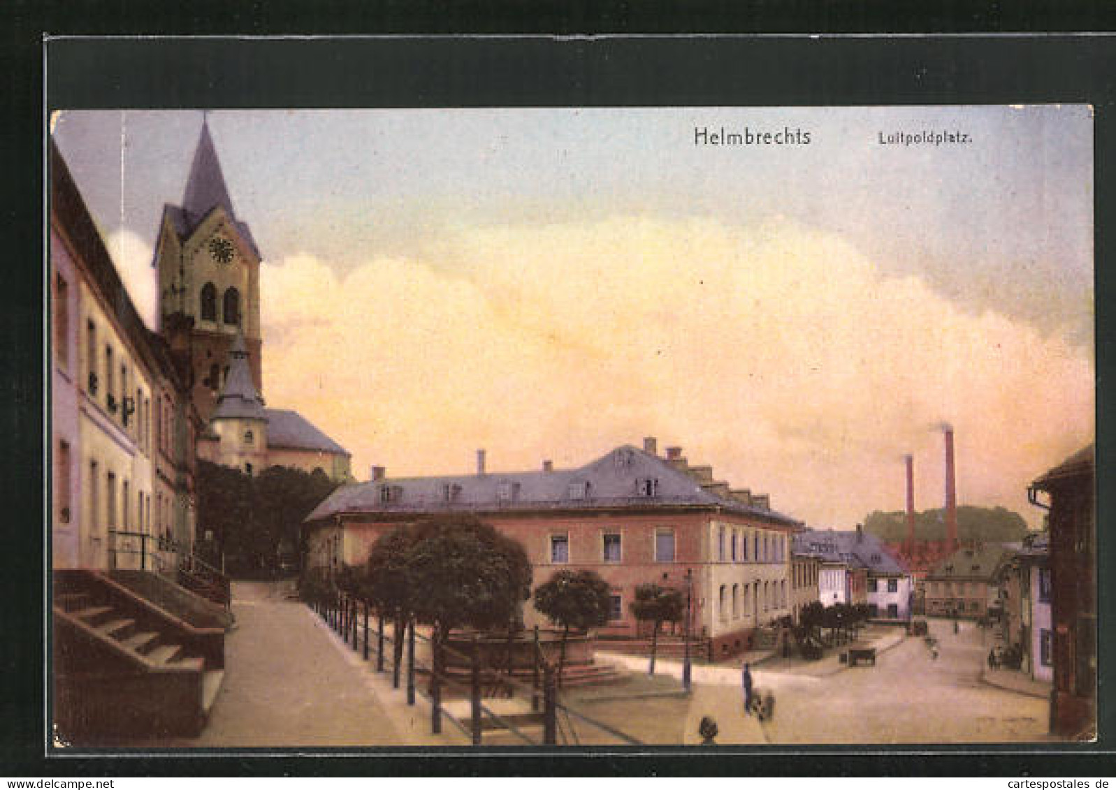 AK Helmbrechts, Luitpoldplatz In Der Dämmerung  - Helmbrechts