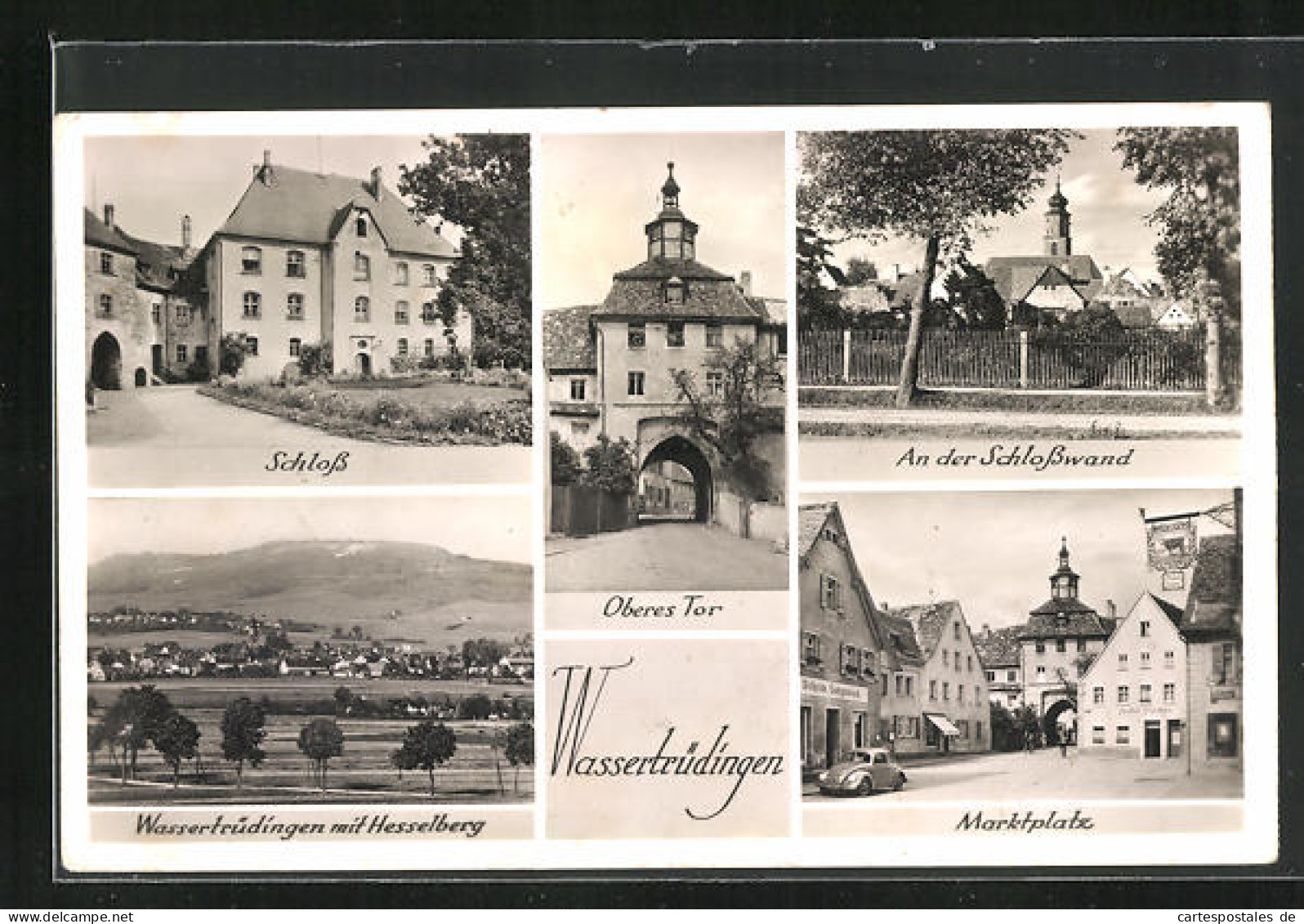 AK Wassertrüdingen, Schloss, Marktplatz, Oberes Tor  - Autres & Non Classés