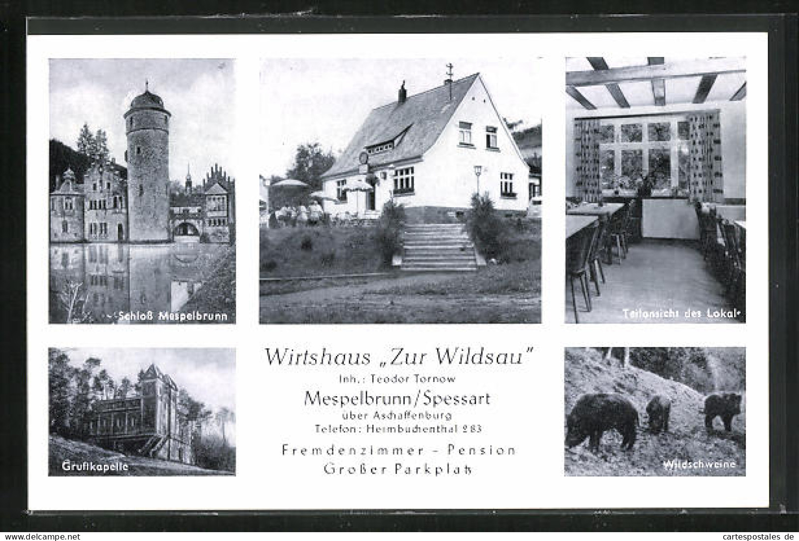 AK Mespelbrunn /Spessart, Gasthaus Zur Wildsau, Schloss  - Otros & Sin Clasificación