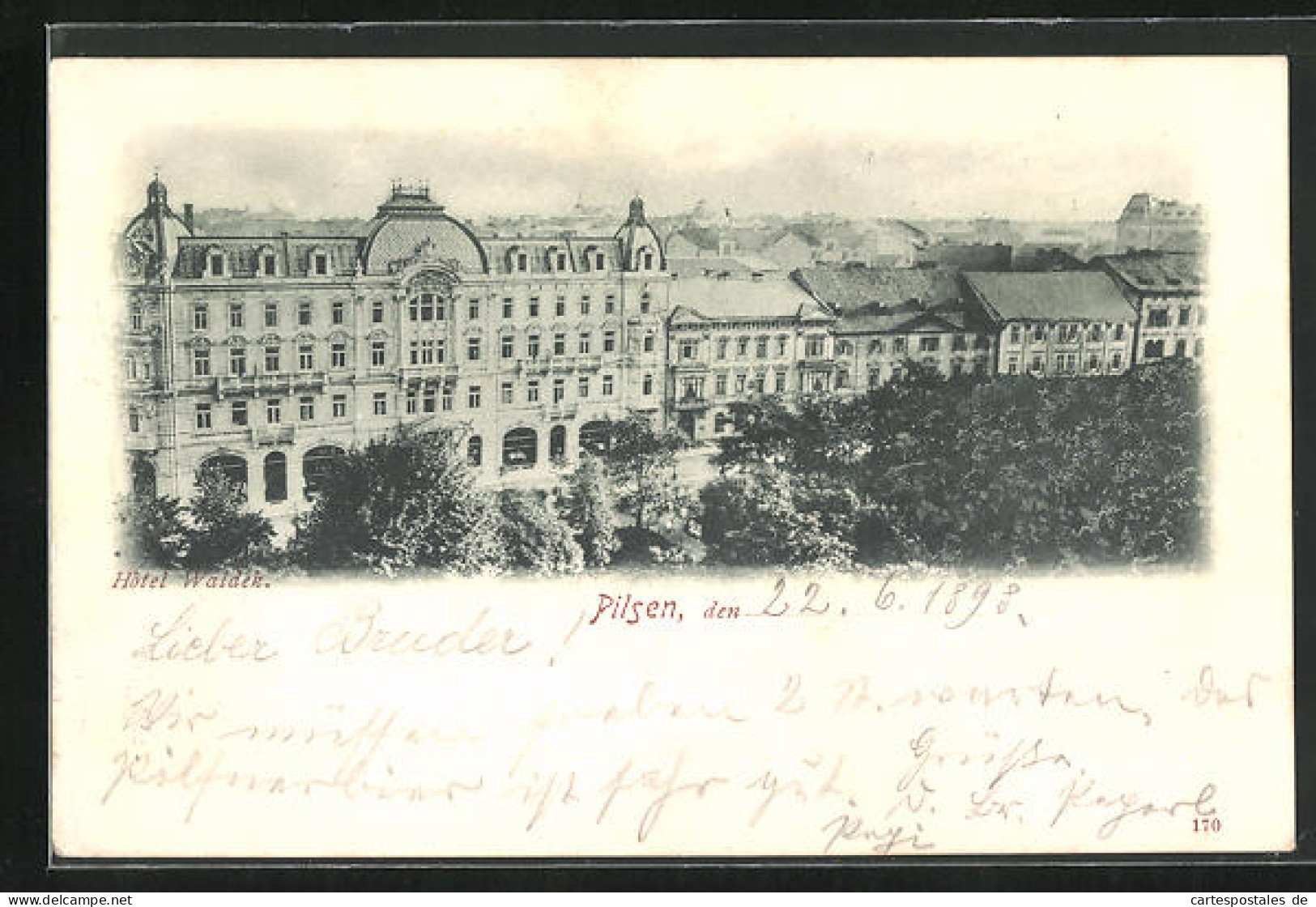 AK Pilsen, Ansicht Vom Hotel Waldek  - Tschechische Republik