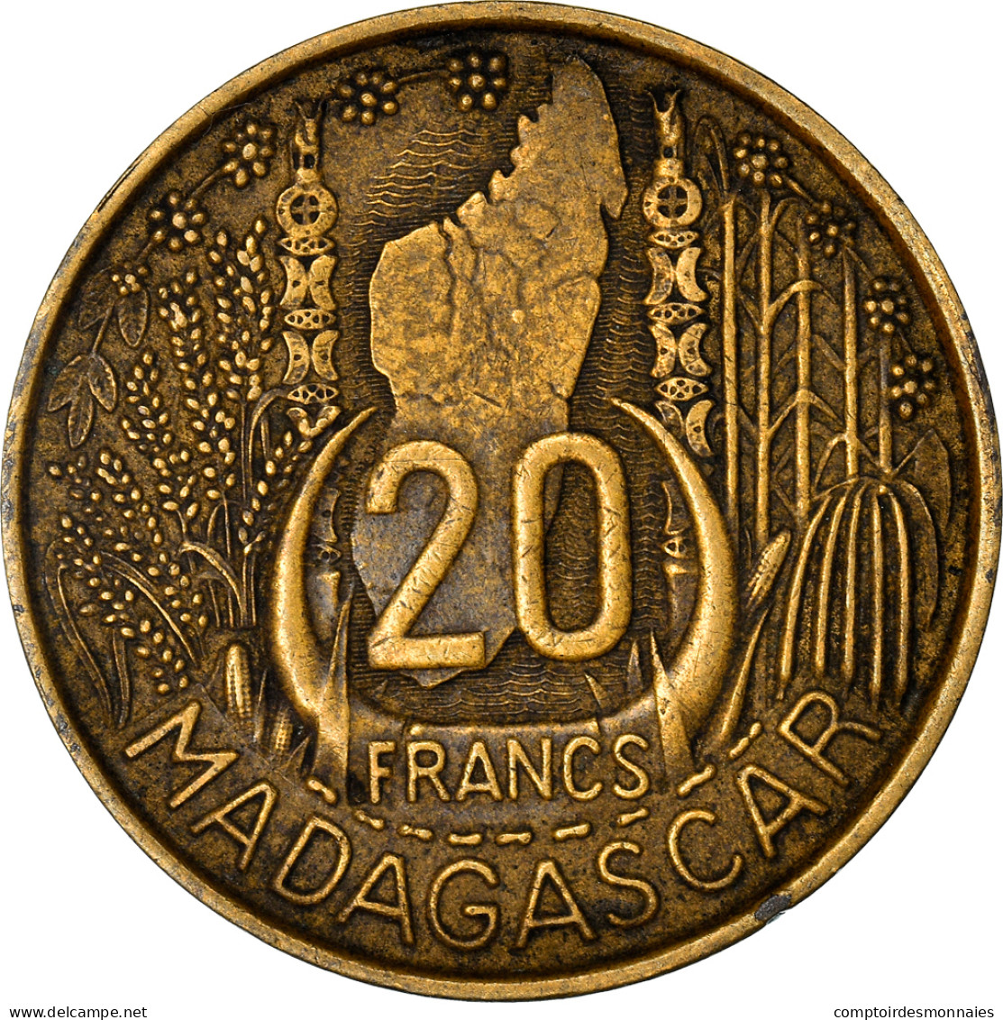 Monnaie, Madagascar, 20 Francs, 1953, Paris, TTB, Aluminum-Bronze, KM:7 - Madagaskar