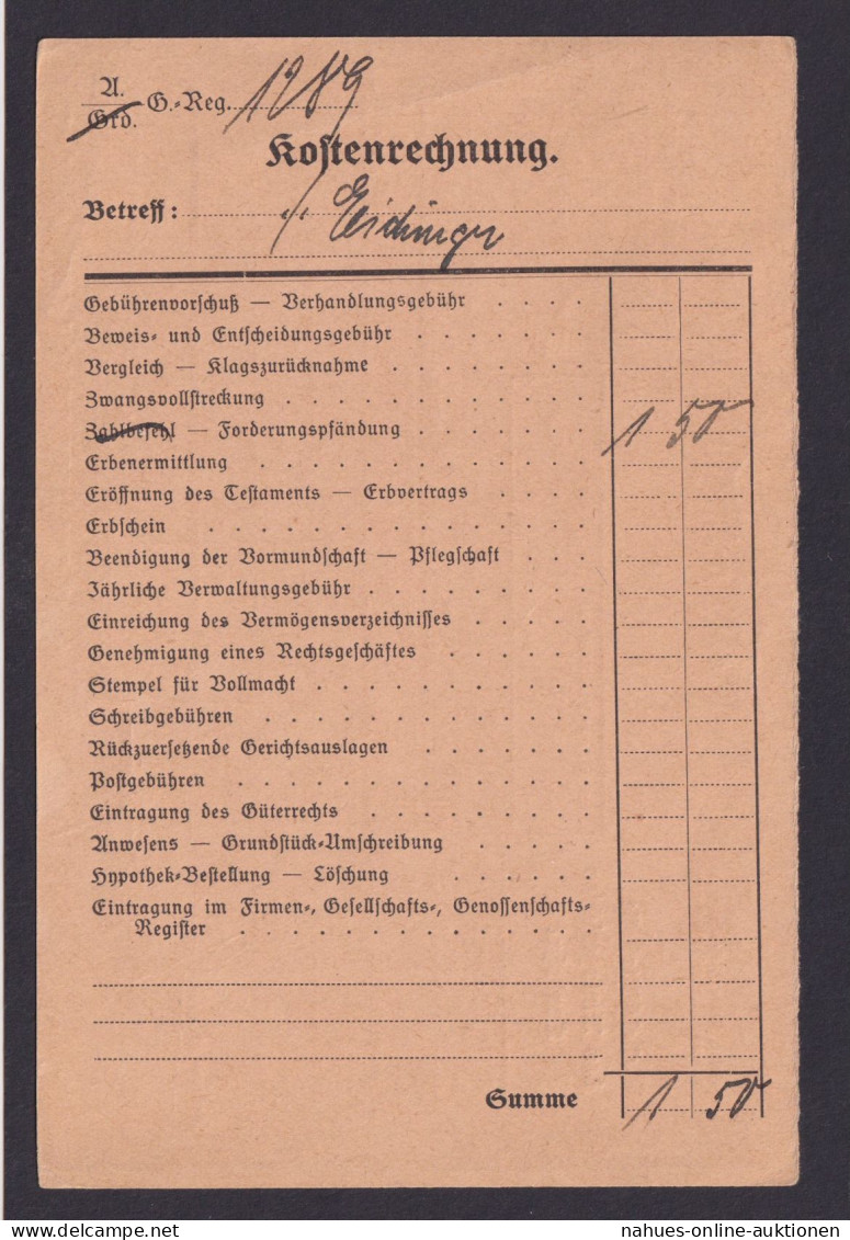 Deutsches Reich Dienst MIF 123 Ziffer Im Oval Landshut Nachnahme Amtsgericht - Servizio