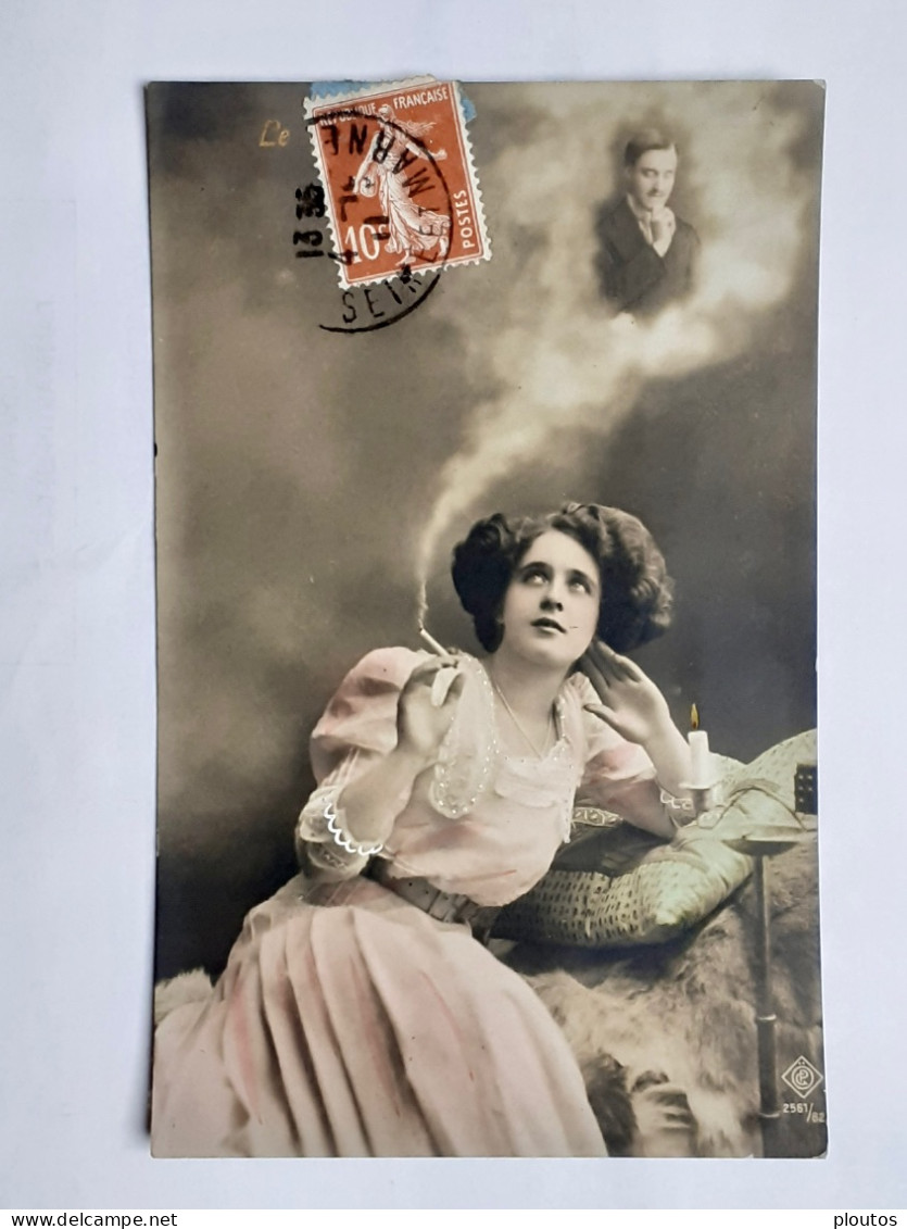 Lot 5 Cartes. Portrait De Femme. Fumeuse. - Autres & Non Classés