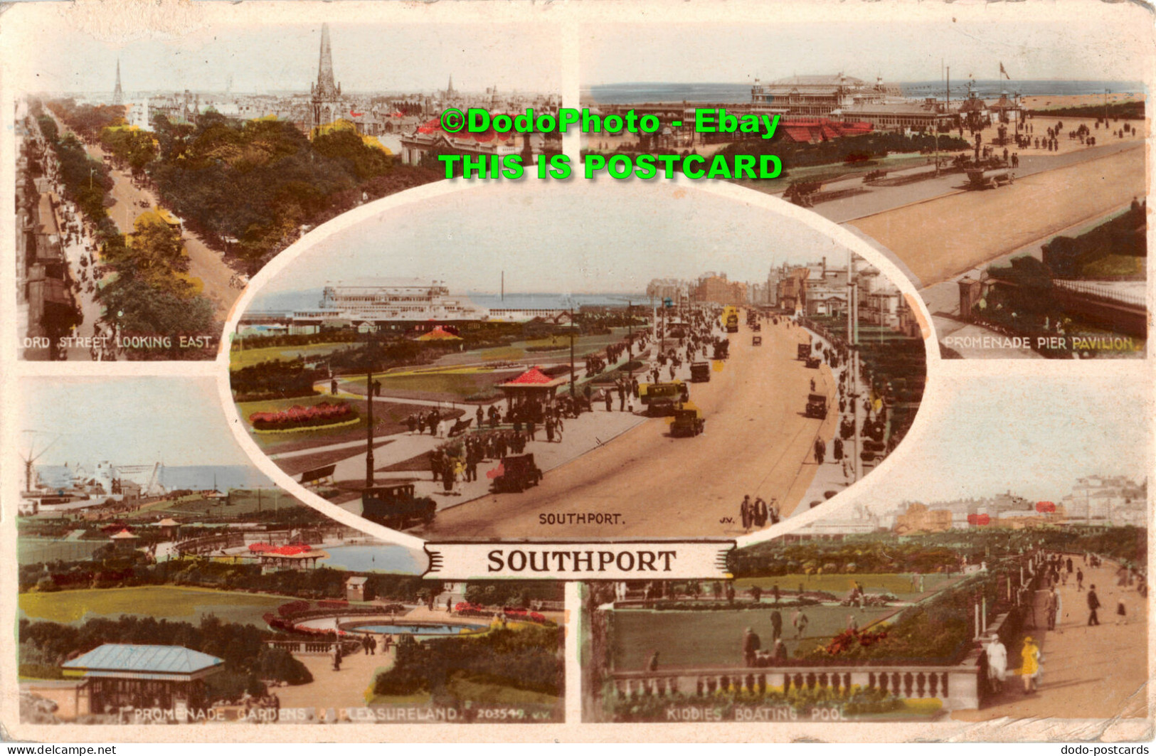 R346096 Southport. Lord Street Looking East. Promenade Pier Pavilion. Valentine. - Monde