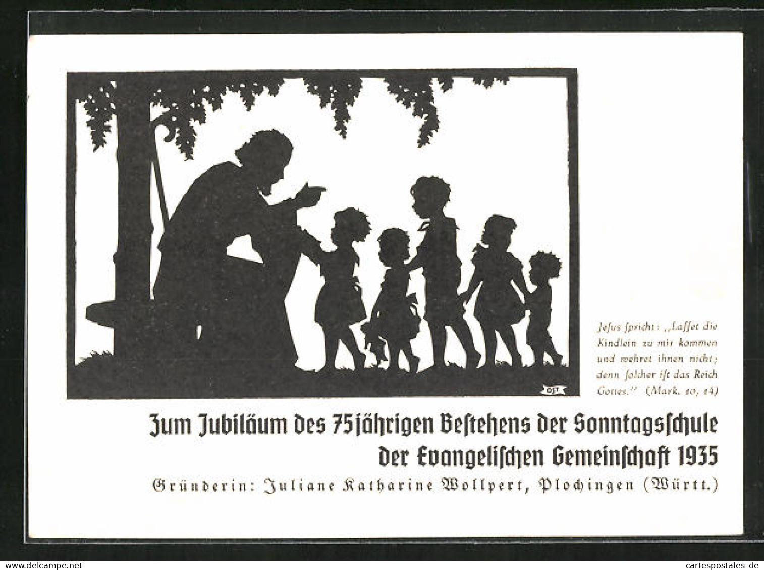 AK Plochingen /Württ., 75 Jähriges Bestehen Der Sonntagsschule Der Evangelischen Gemeinschaft 1935, Jesus Spricht  - Andere & Zonder Classificatie