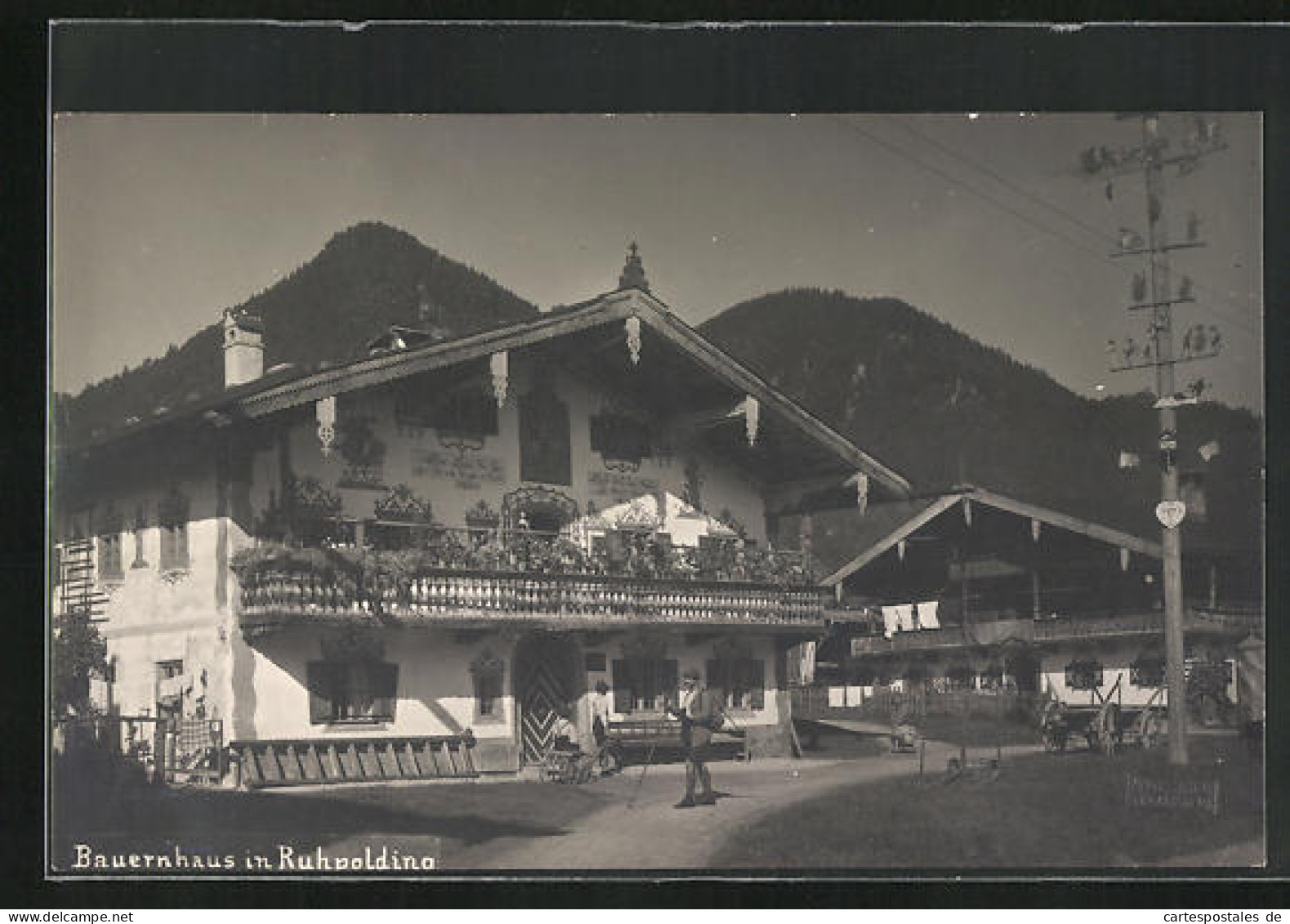 AK Ruhpolding, Bauernhaus Mit Gebirge  - Ruhpolding