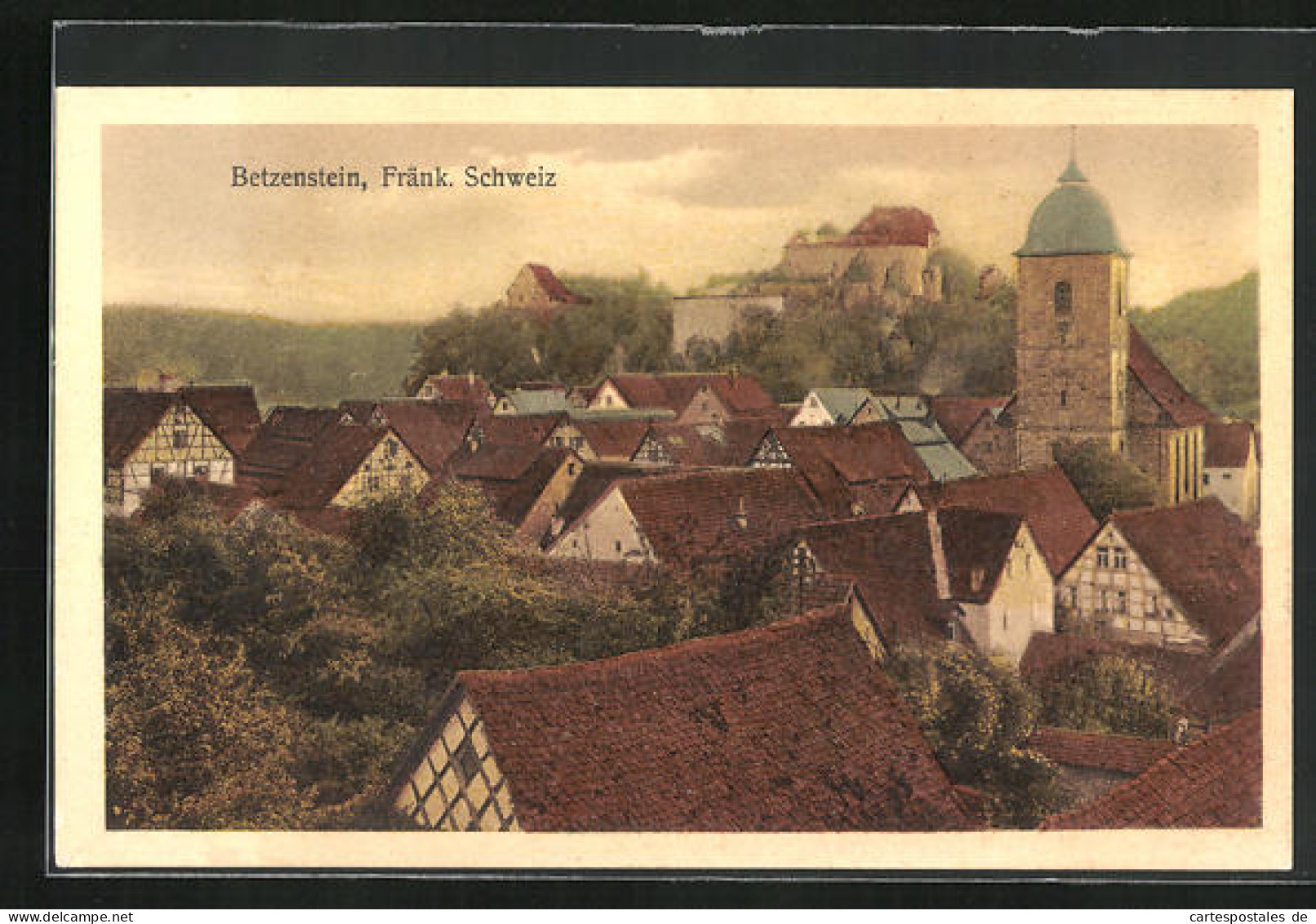 AK Betzenstein /Fränk. Schweiz, Ortspartie Mit Kirche  - Autres & Non Classés