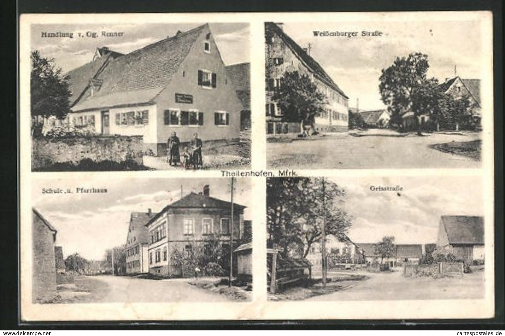 AK Theilenhofen /Mfrk., Weissenburger Strasse, Ortsansicht, Schule Und Pfarrhaus  - Weissenburg