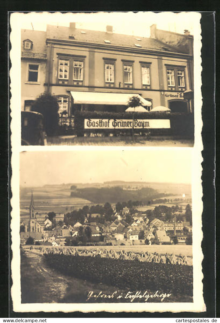 AK Gefrees I. Fichtelgebirge, Gasthof Grüner Baum, Teilansicht  - Andere & Zonder Classificatie