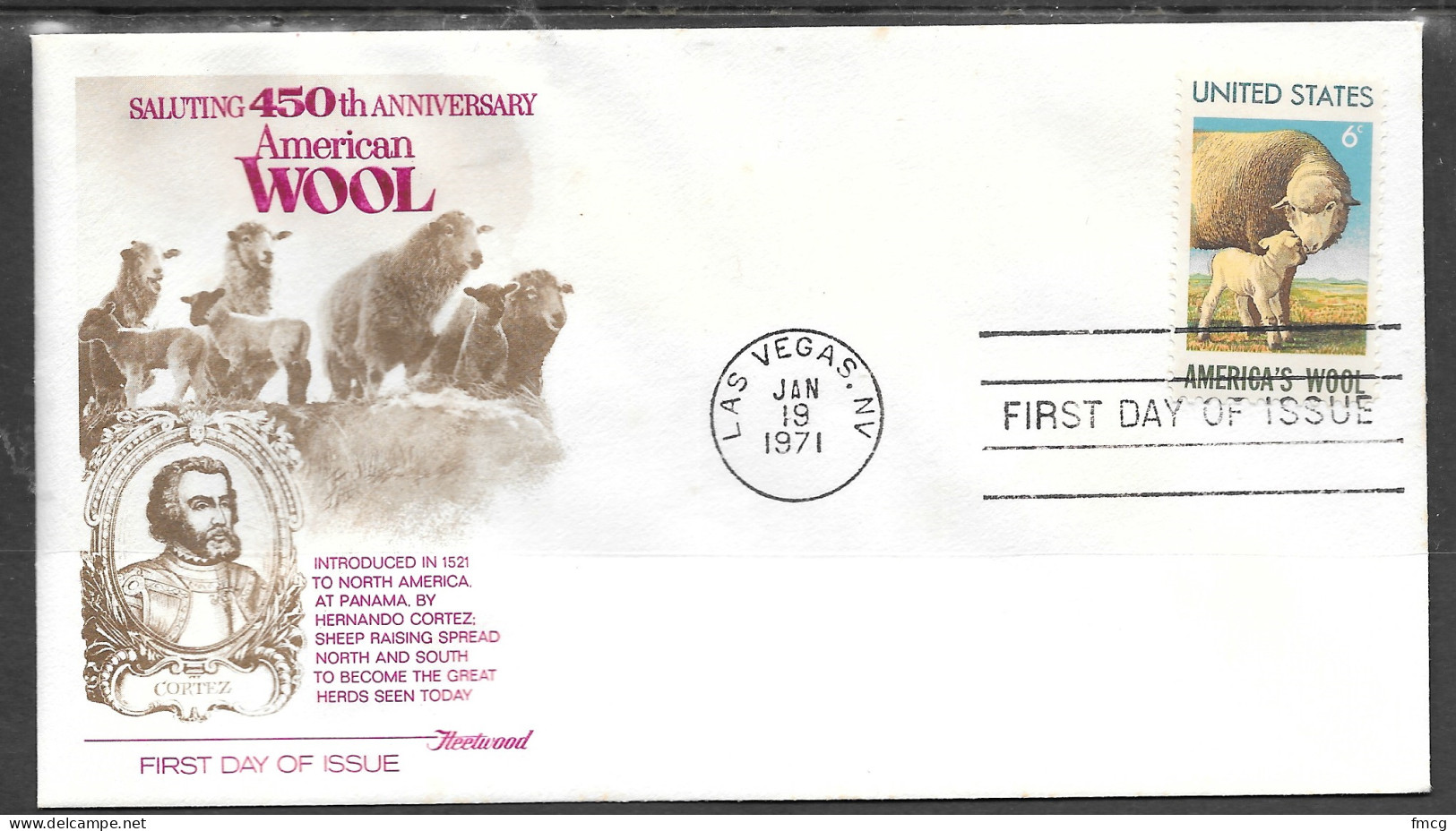 USA FDC Fleetwood Cachet, 6 Cents 1971 America's Wool - 1971-1980