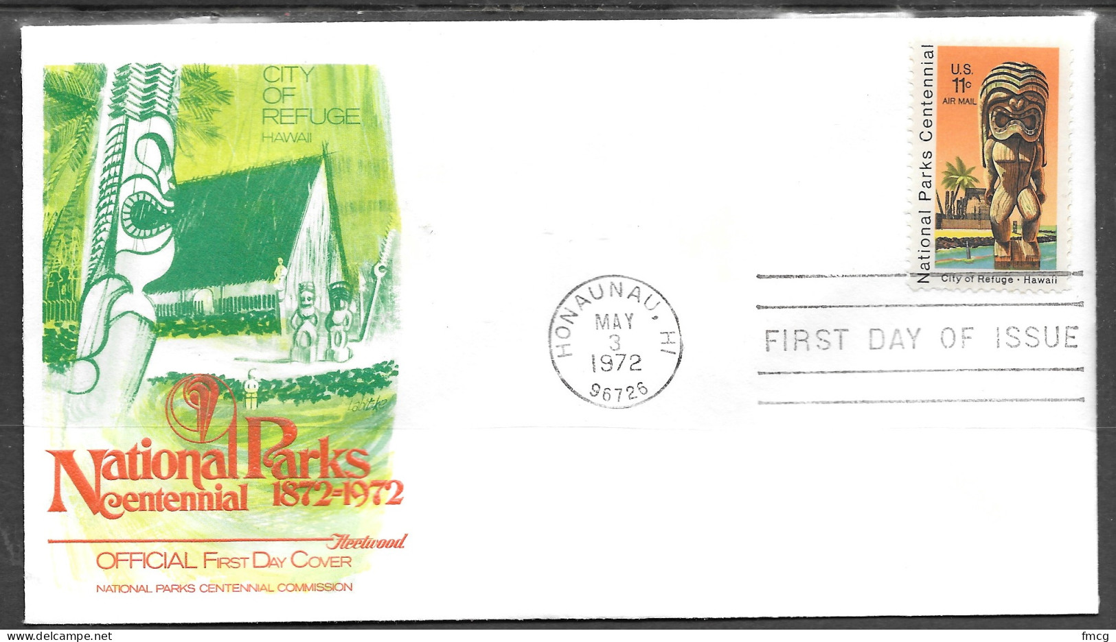 USA FDC Fleetwood Cachet, 1972 11 Cents National Parks - 1971-1980