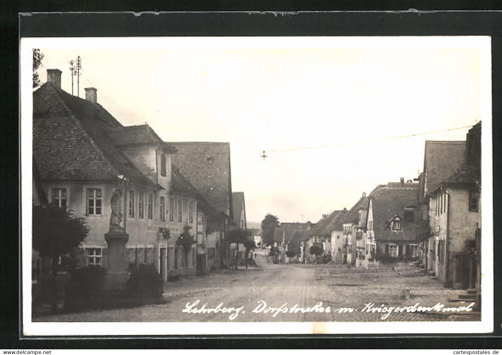 Foto-AK Lehrberg, Blick In Die Dorfstrasse Mit Kriegerdenkmal  - Autres & Non Classés