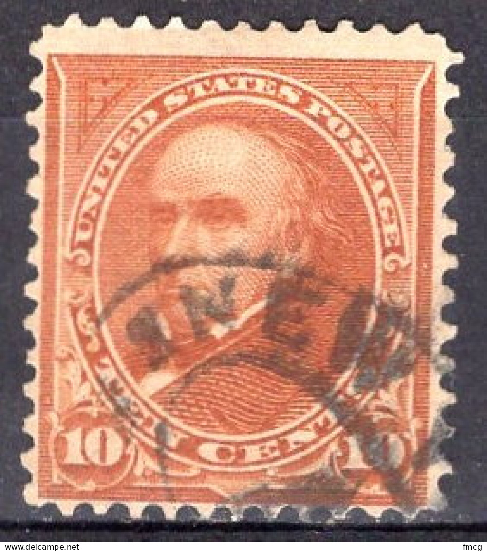 1898 10 Cents Daniel Webster, Used (Scott #283) - Oblitérés