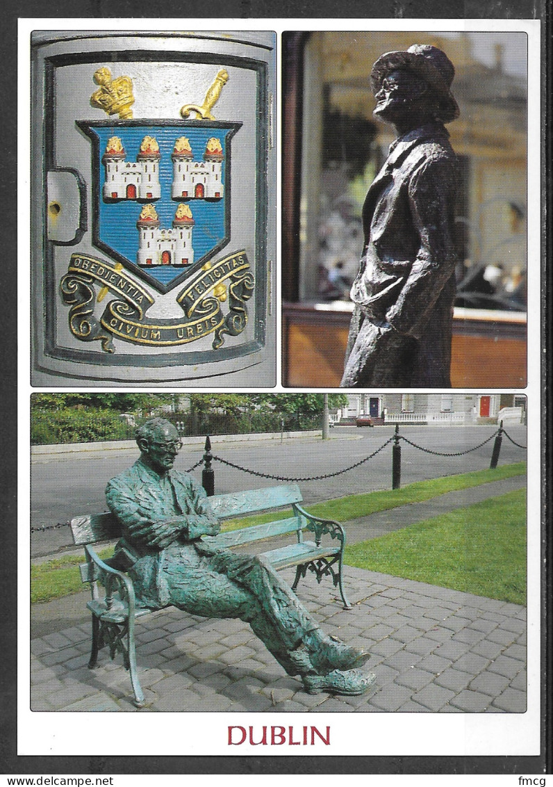 Ireland, Dublin, City Crest & Sculptures, Multiview, Unused - Dublin