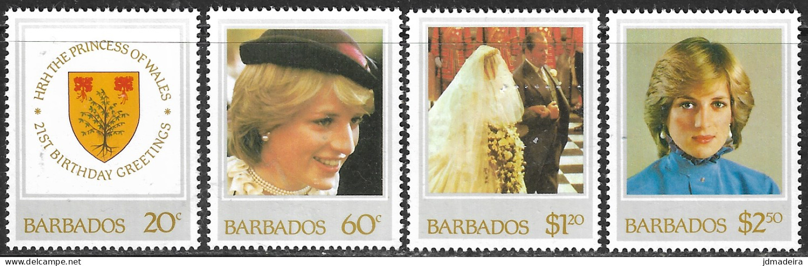 Barbados – 1982 Anniversary Of The Birth Of Princess Of Wales Mint Set - Barbados (...-1966)