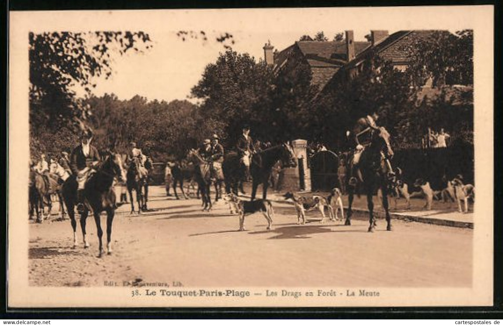 CPA Le Touquet-Paris-Plage, Les Drags En Foret - La Meute  - Le Touquet