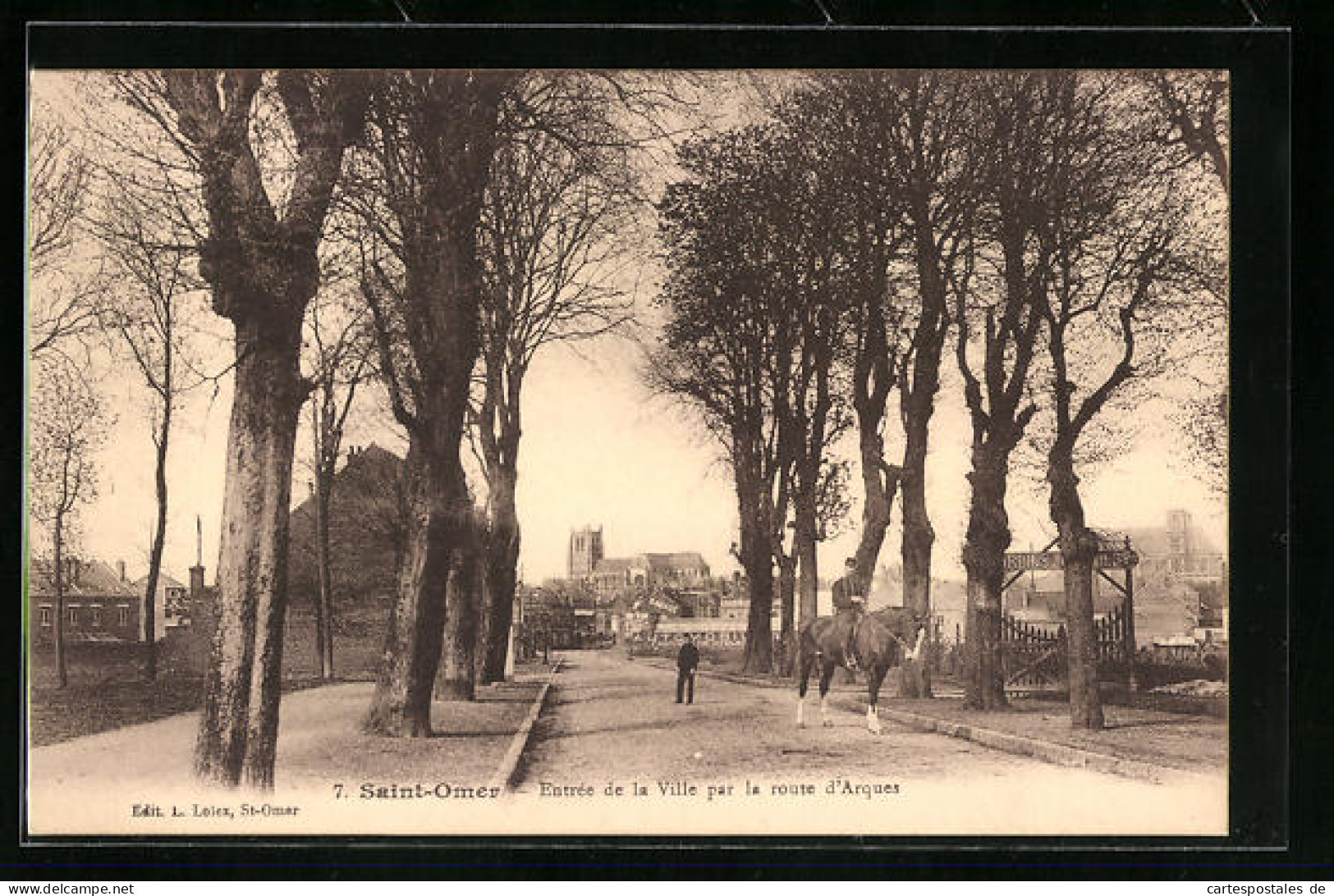 CPA Saint-Omer, Entrèe De La Ville Par La Route D`Arques  - Saint Omer