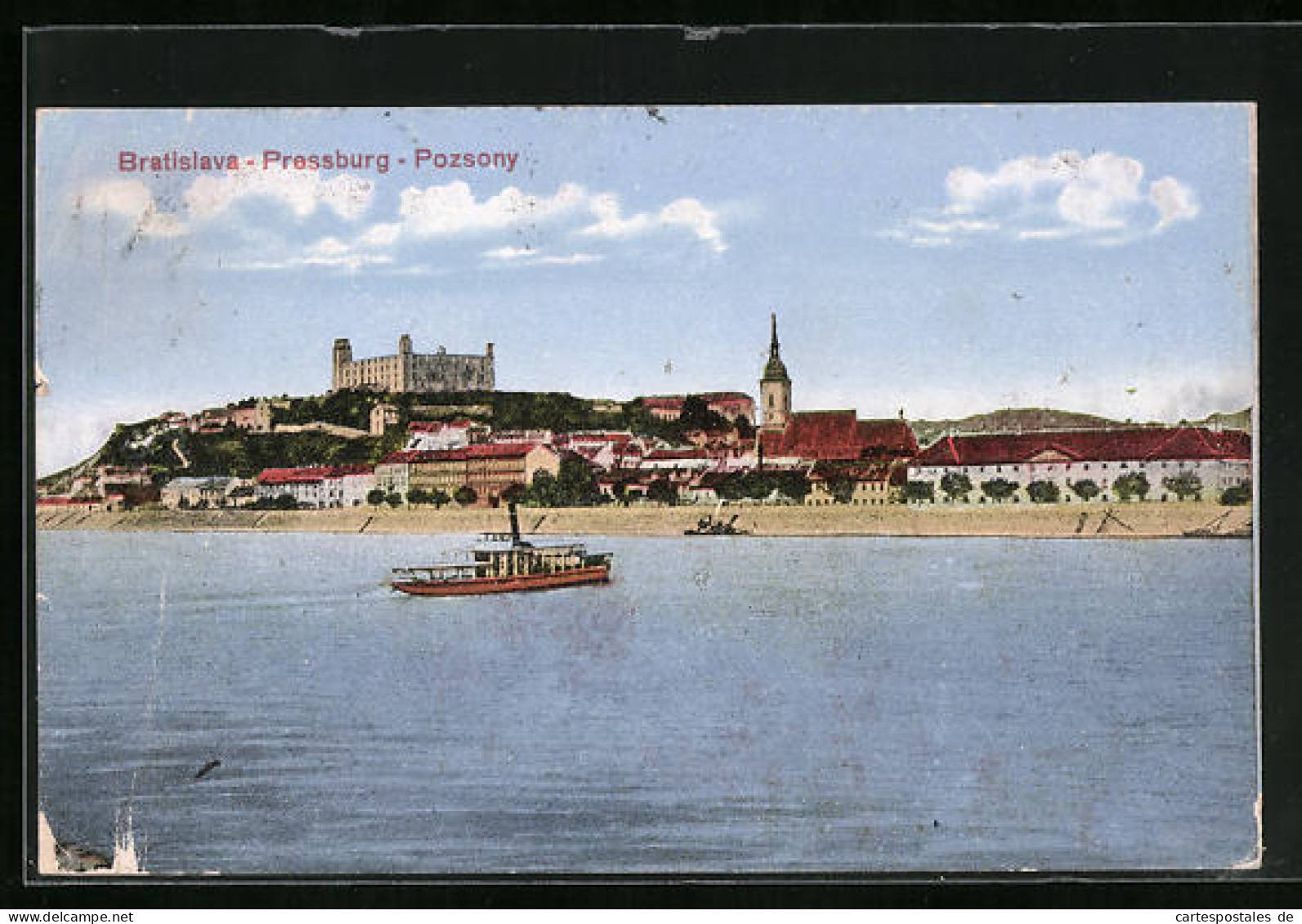 AK Bratislava, Panorama, Flusspartie Mit Dampfer  - Slovakia