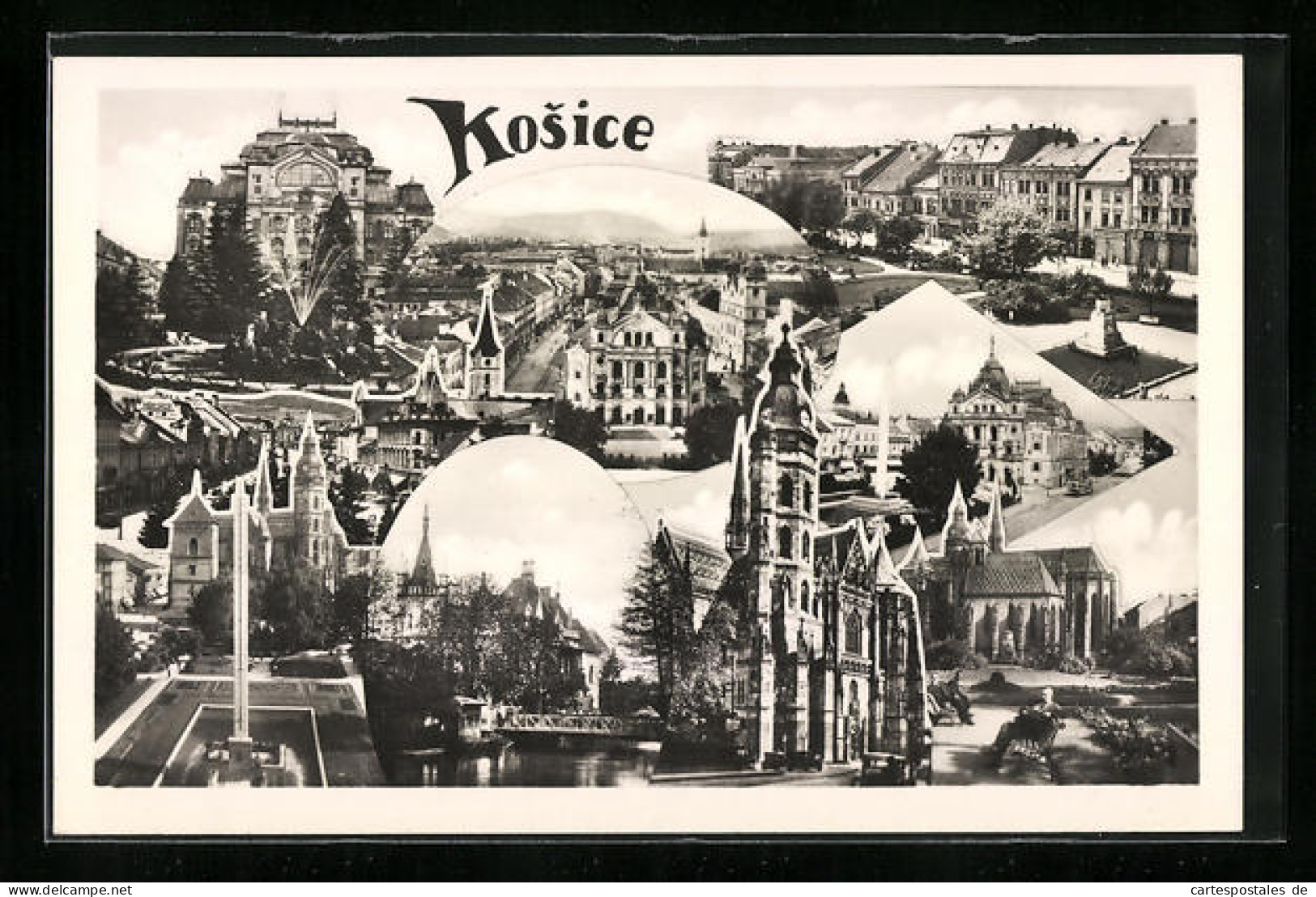 AK Kosice, Ortsansicht, Kirche, Strassenpartie, Fotomontage  - Slovacchia