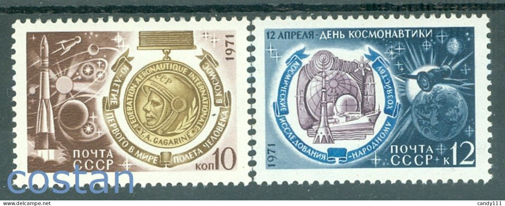 1971 Cosmonautics Day,Space,Gagarin Medal,Satellite,ship,rocket,Russia,3867,MNH - Nuovi