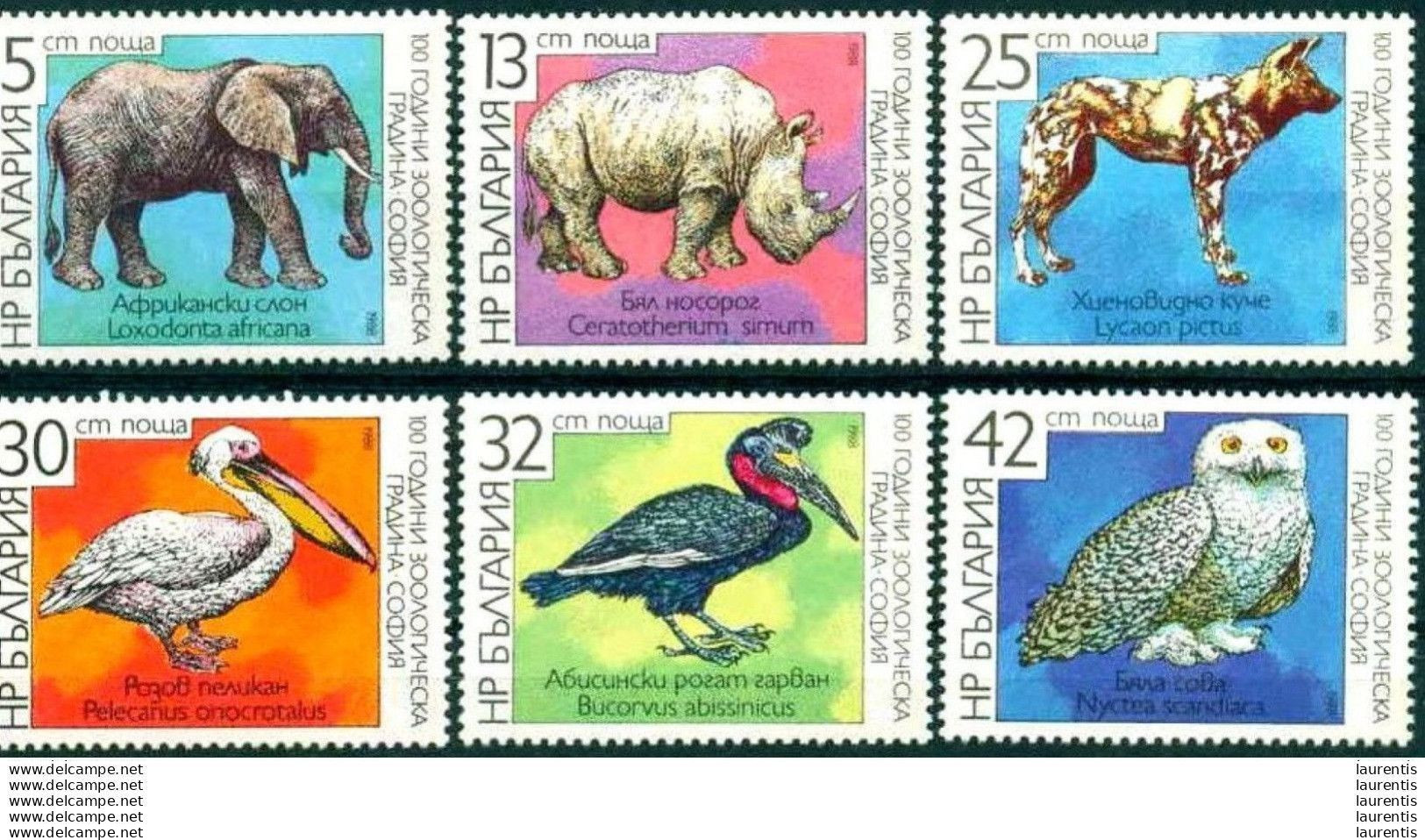 D2861  Owls -  Elefants - BIrds - Zoo - Bulgaria Yv 3268-73 MNH - Shipping To Any Country 0,75€ - 1,35 (x-40-190) - Owls