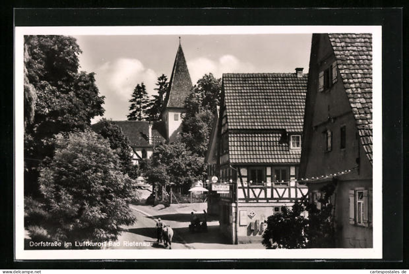 AK Bad Rietenau, Dorfstrasse, Blick Zur Kirche  - Sonstige & Ohne Zuordnung