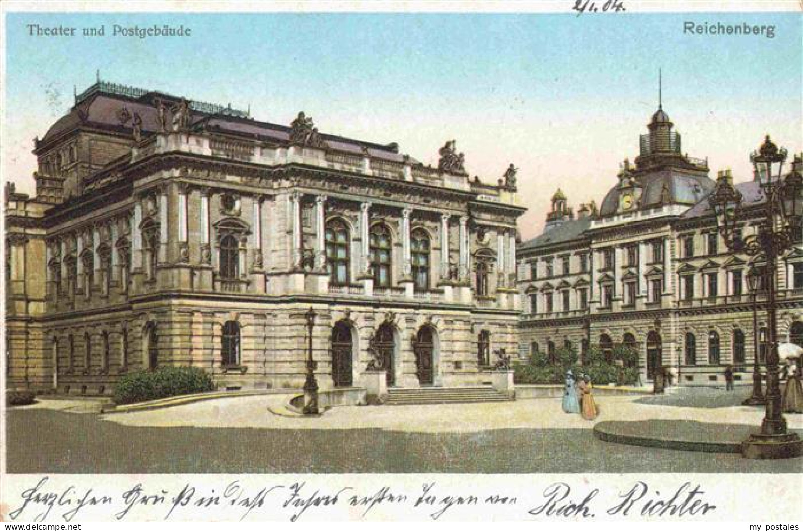 73976255 Reichenberg__LIBEREC_Boehmen_CZ Theater Und Postgebaeude - Tschechische Republik