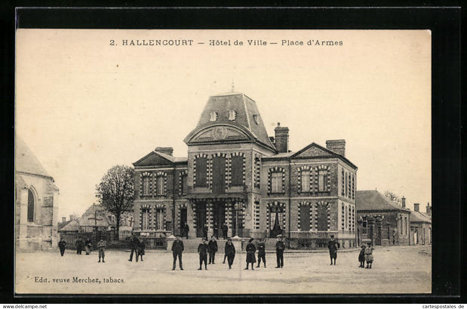 CPA Hallencourt, Hôtel De Ville, Place D`Armes  - Andere & Zonder Classificatie
