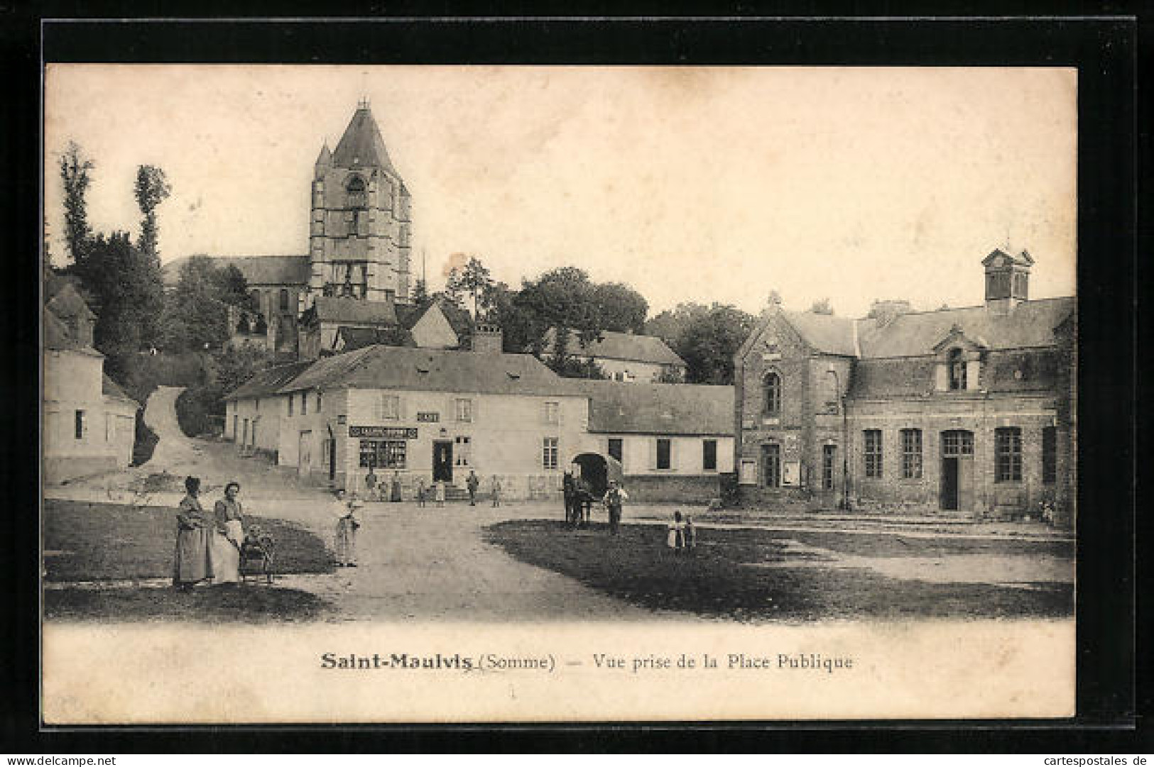 CPA Saint-Maulvis, Vue Prise De La Place Publique  - Andere & Zonder Classificatie