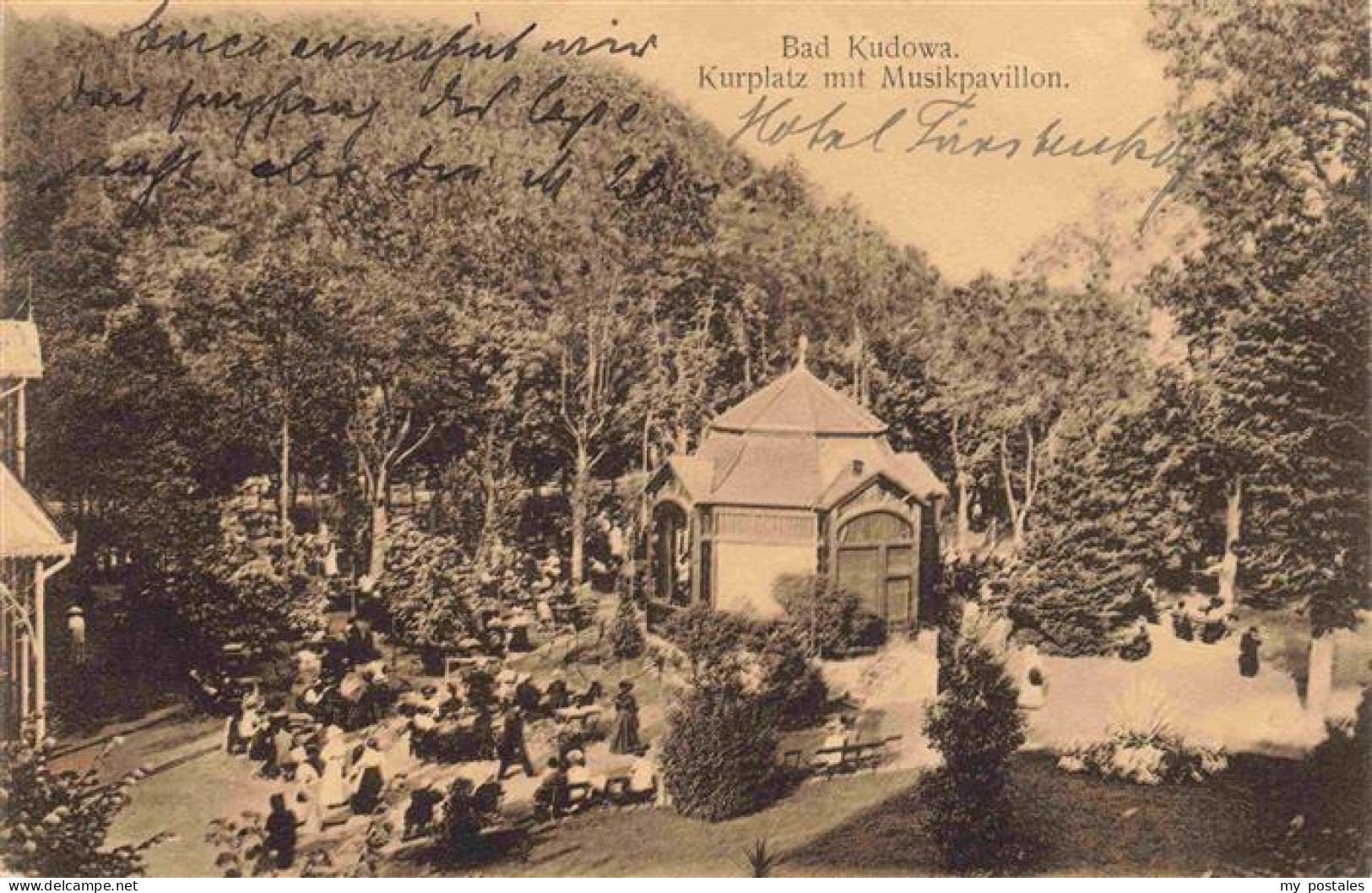 73976160 Bad_Kudowa_Kudowa-Zdroj_Niederschlesien_PL Kurplatz Mit Musikpavillon - Pologne