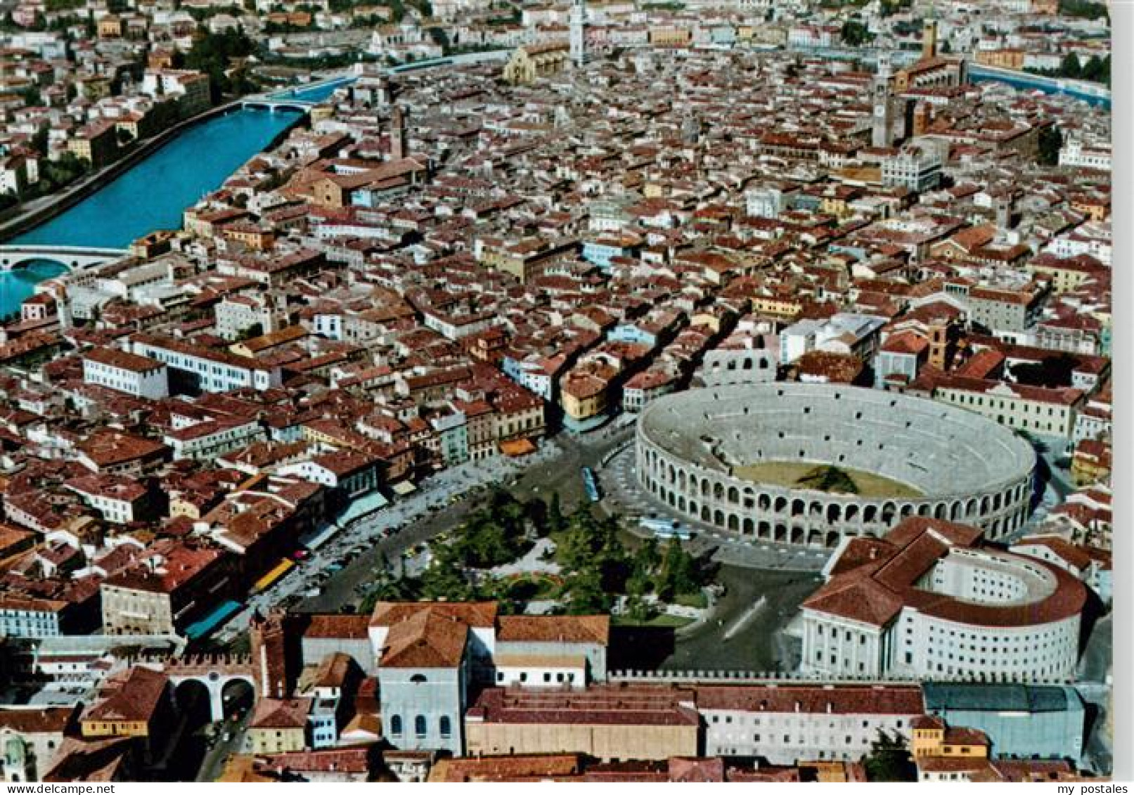 73945574 Verona__Veneto_IT Panorama Dall'aereo Con Arena - Autres & Non Classés