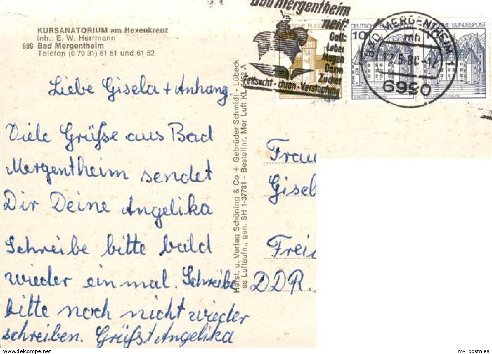 73904054 Bad Mergentheim Kursanatorium Am Hexenkreuz Fliegeraufnahme - Bad Mergentheim