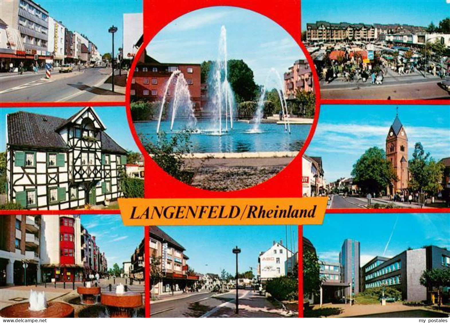 73904053 Langenfeld  Rheinland Ortsansichten Wasserspiele Fachwerkhaus Kirche - Langenfeld
