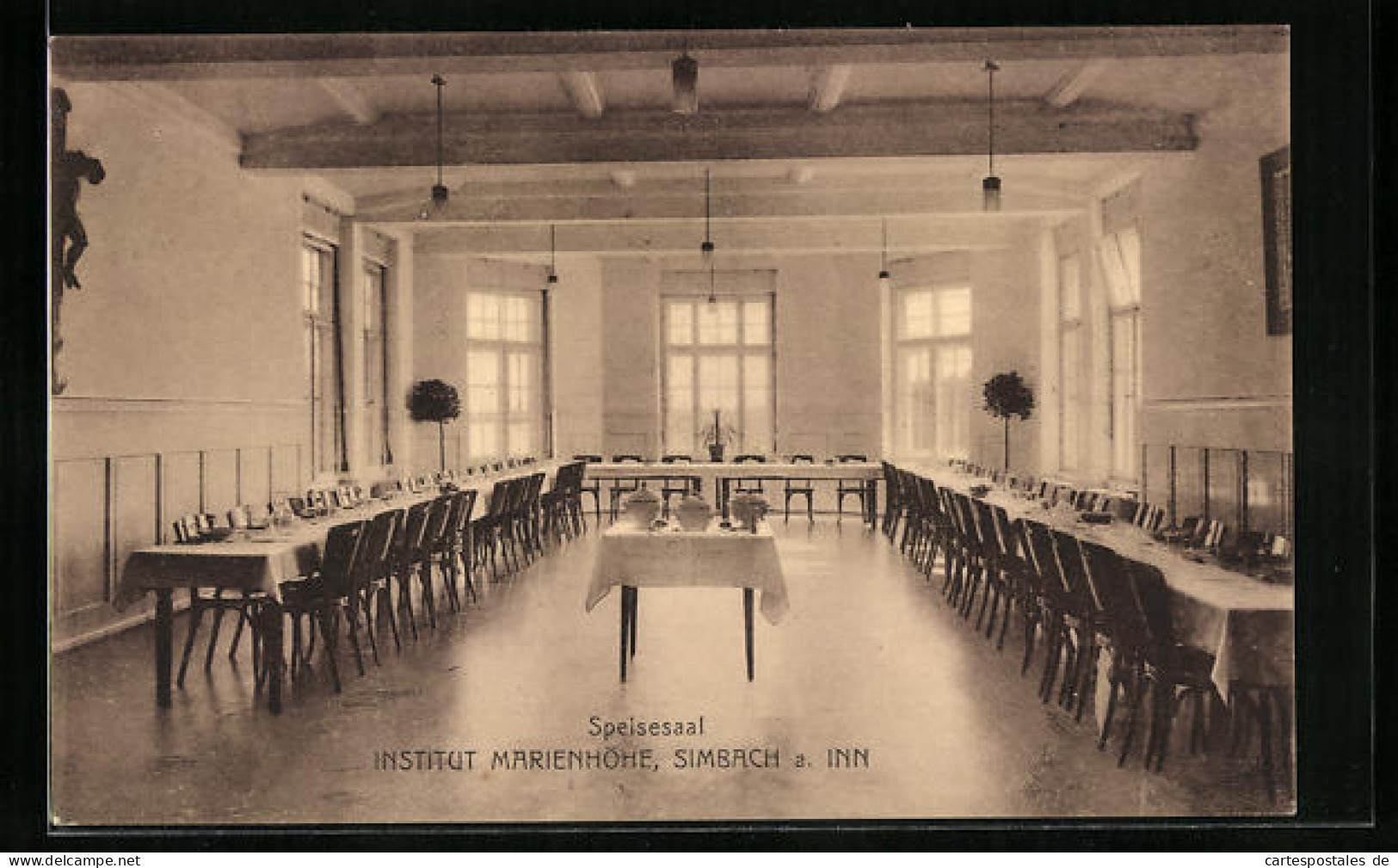 AK Simbach A. Inn, Institut Marienhöhe, Speisesaal, Innenansicht  - Simbach