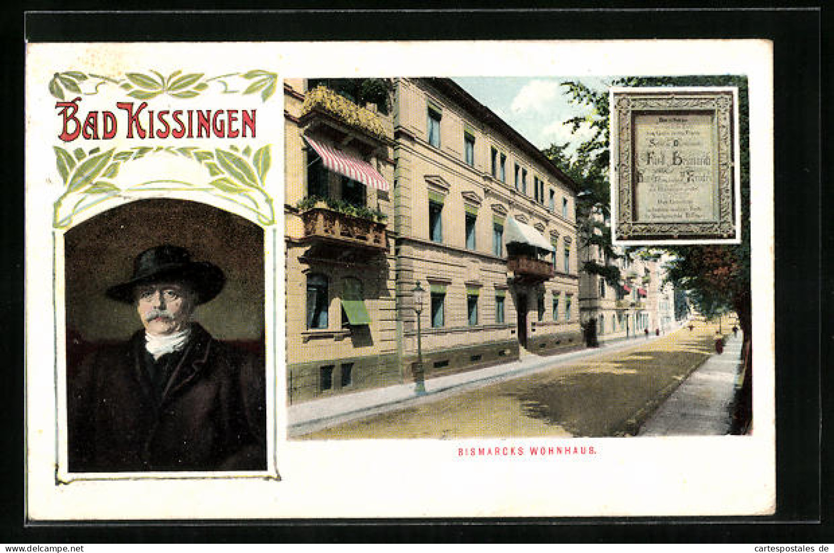 AK Bad Kissingen, Wohnhaus Und Portrait Von Bismarck  - Bad Kissingen