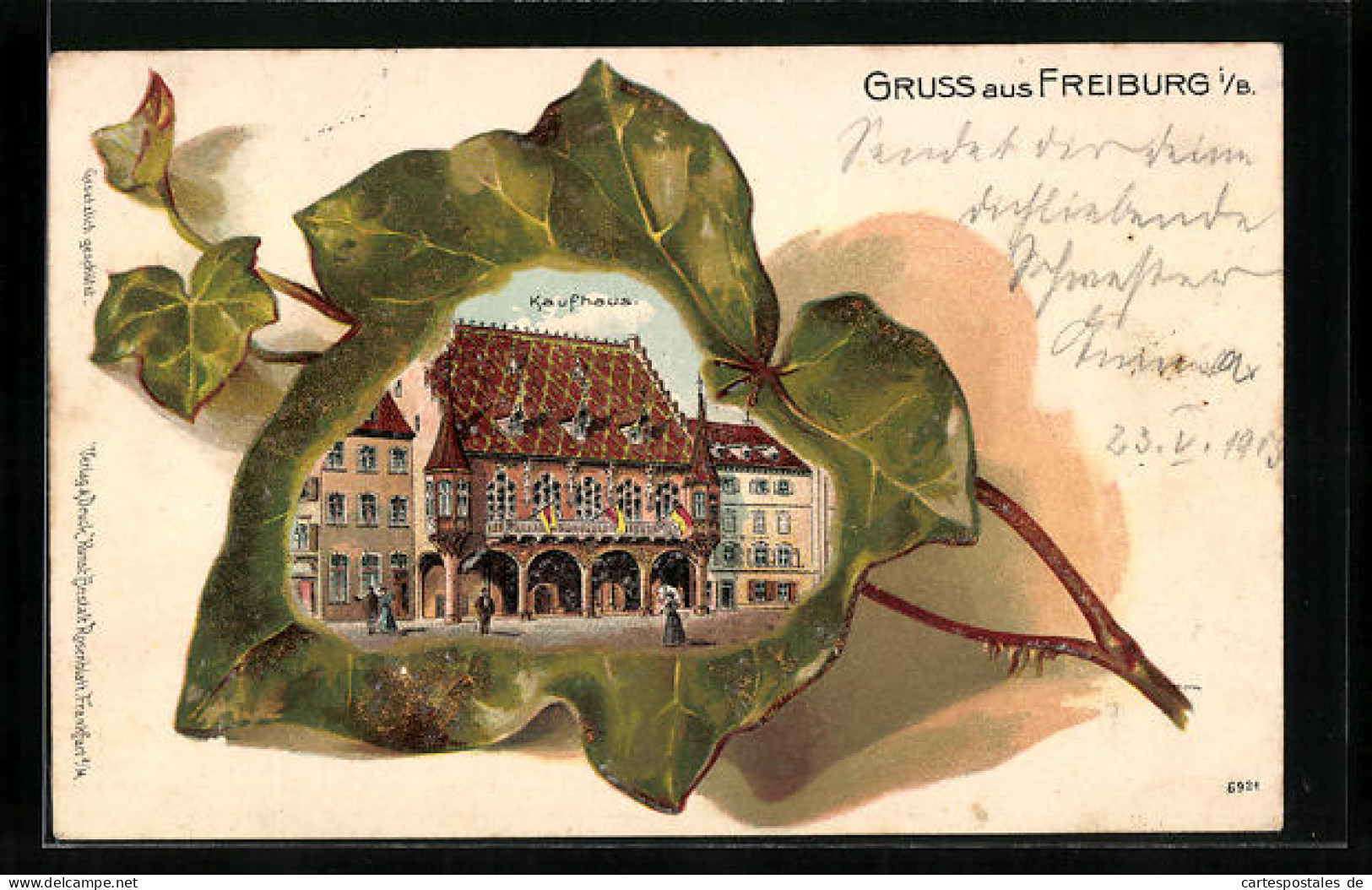 Passepartout-Lithographie Freiburg, Kaufhaus Im Weinblatt  - Sonstige & Ohne Zuordnung