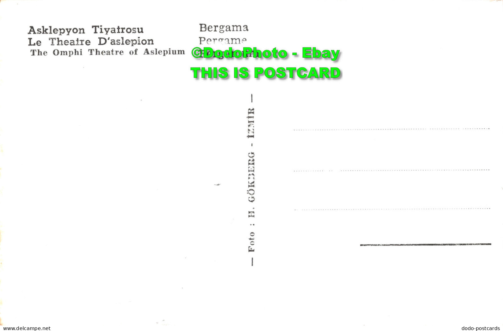 R347280 Pergamum. The Omphi Theatre Of Aslepium. H. Gokberg - World